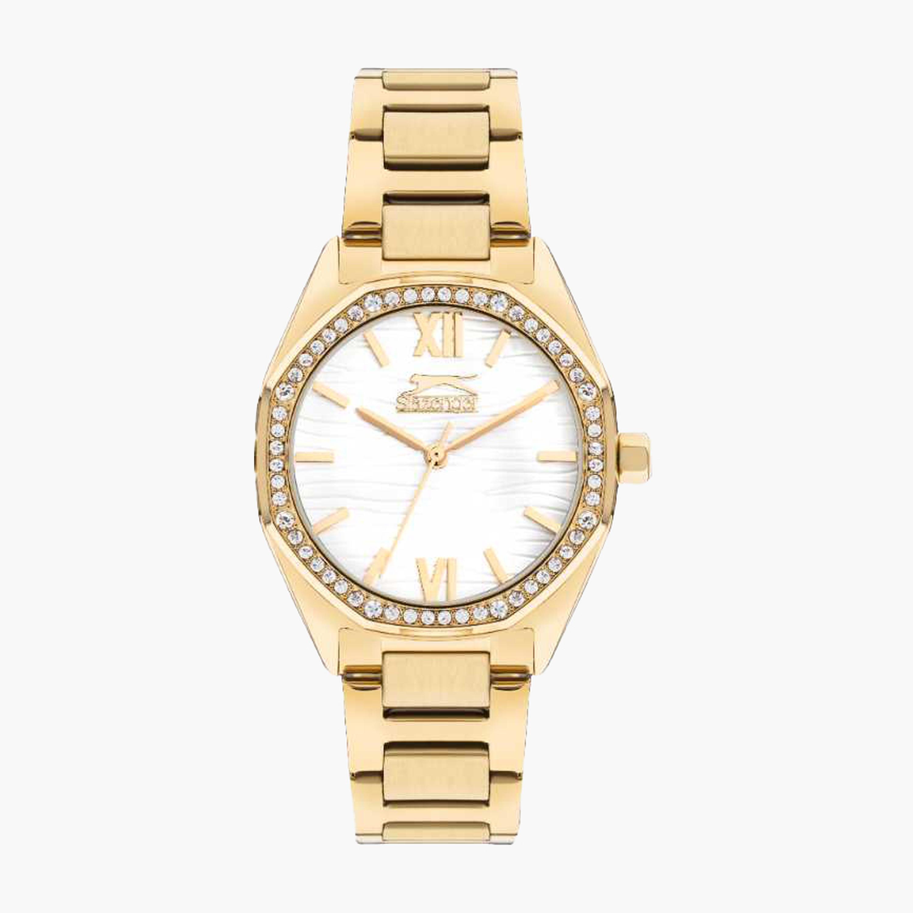 Slazenger Women's 35MM Gold Analog Metal Strap Watch | SL.9.2301.3.08-women-watchesandjewellery-watches-image-1