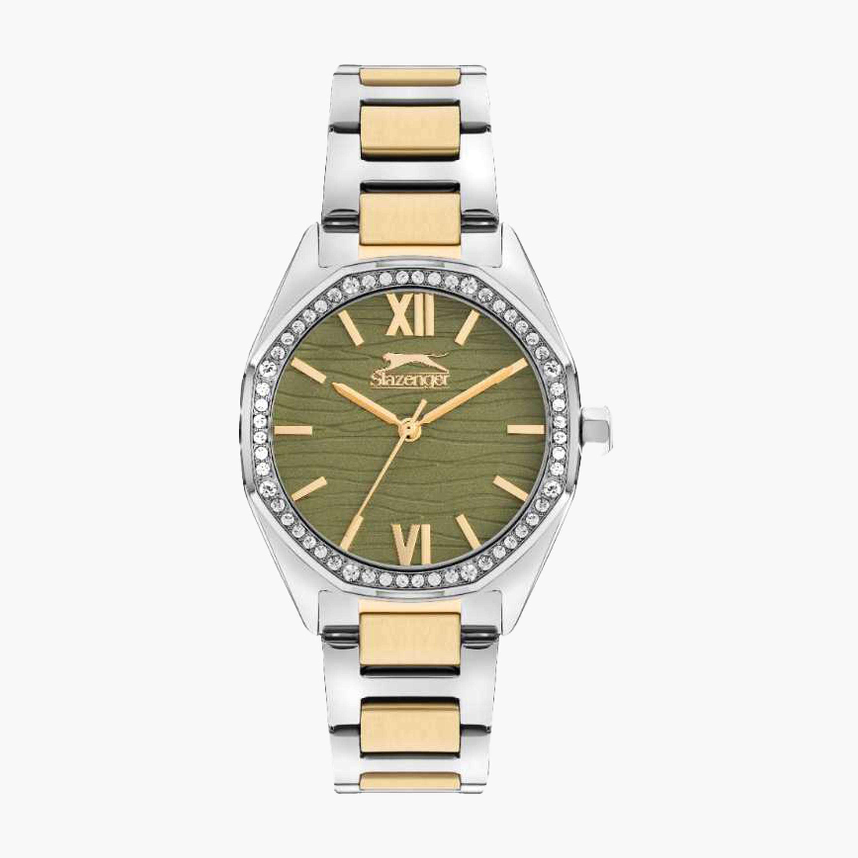 سلازنغر- ساعة نسائية 35 مم تناظرية سوار معدني لون أخضر-women-watchesandjewellery-watches-image-1