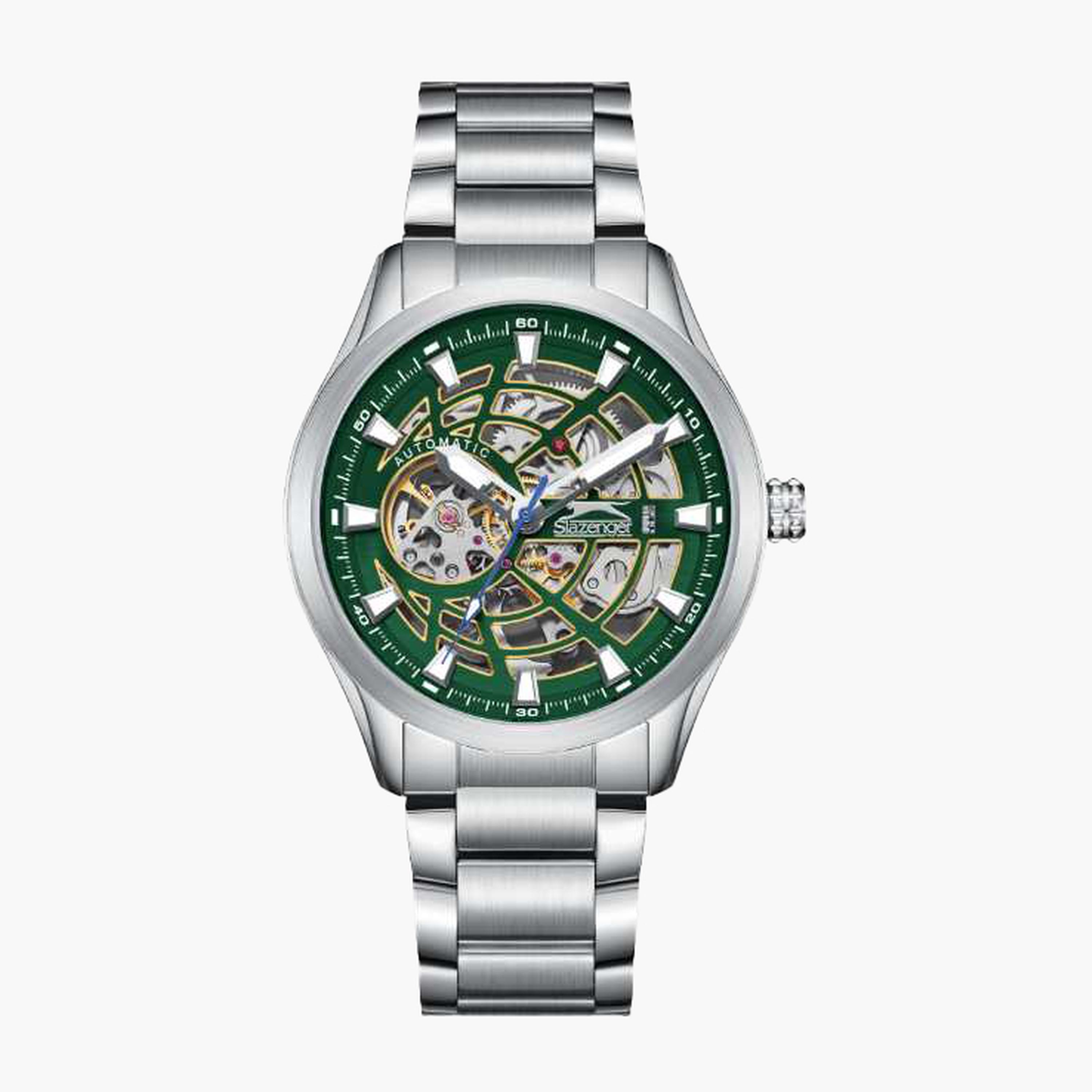 Slazenger Men's 43MM Silver Automatic Metal Strap Watch | SL.9.2411.1.01-men-watchesandjewellery-watches-image-1