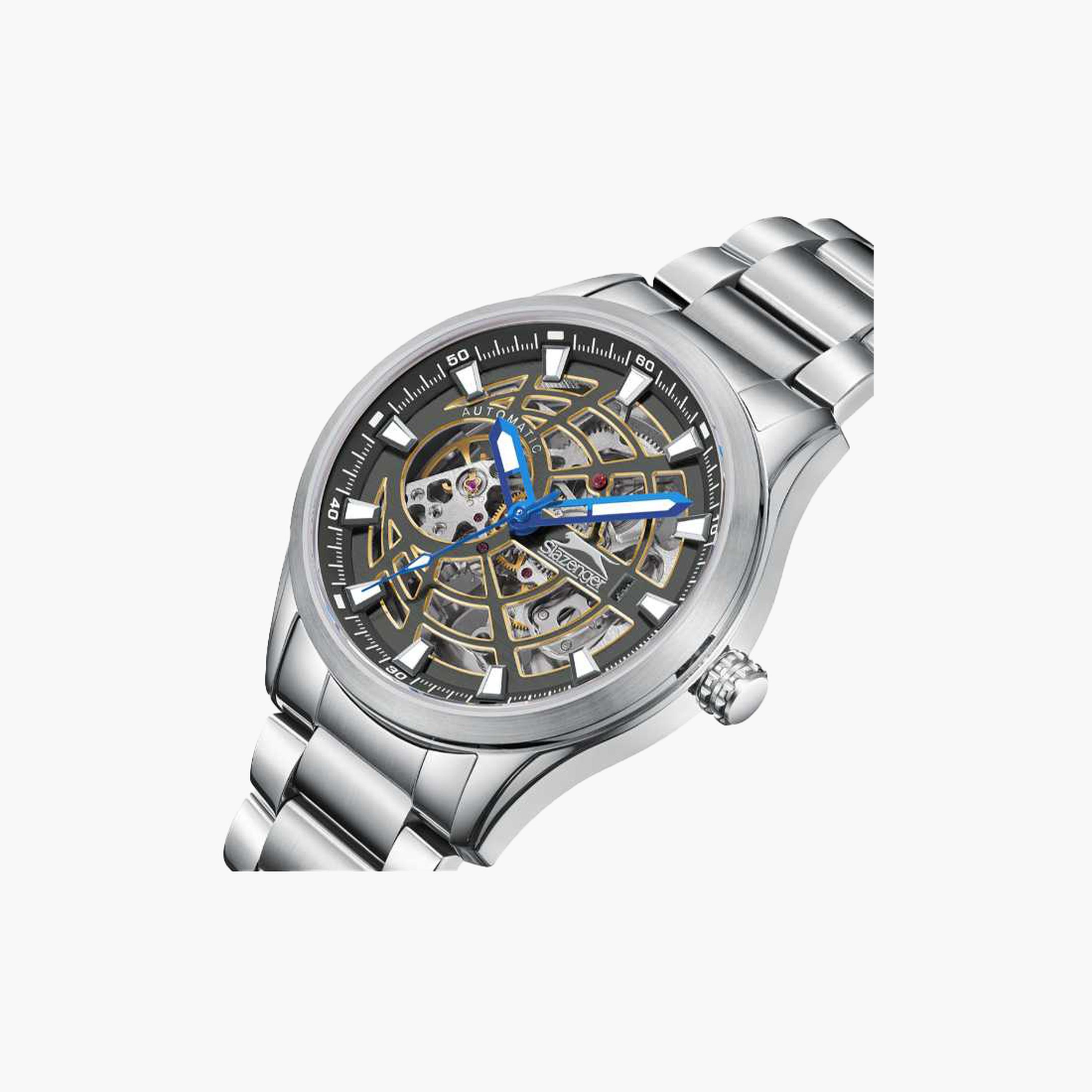 Slazenger Men's 43MM Silver Automatic Metal Strap Watch | SL.9.2411.1.02-men-watchesandjewellery-watches-image-6