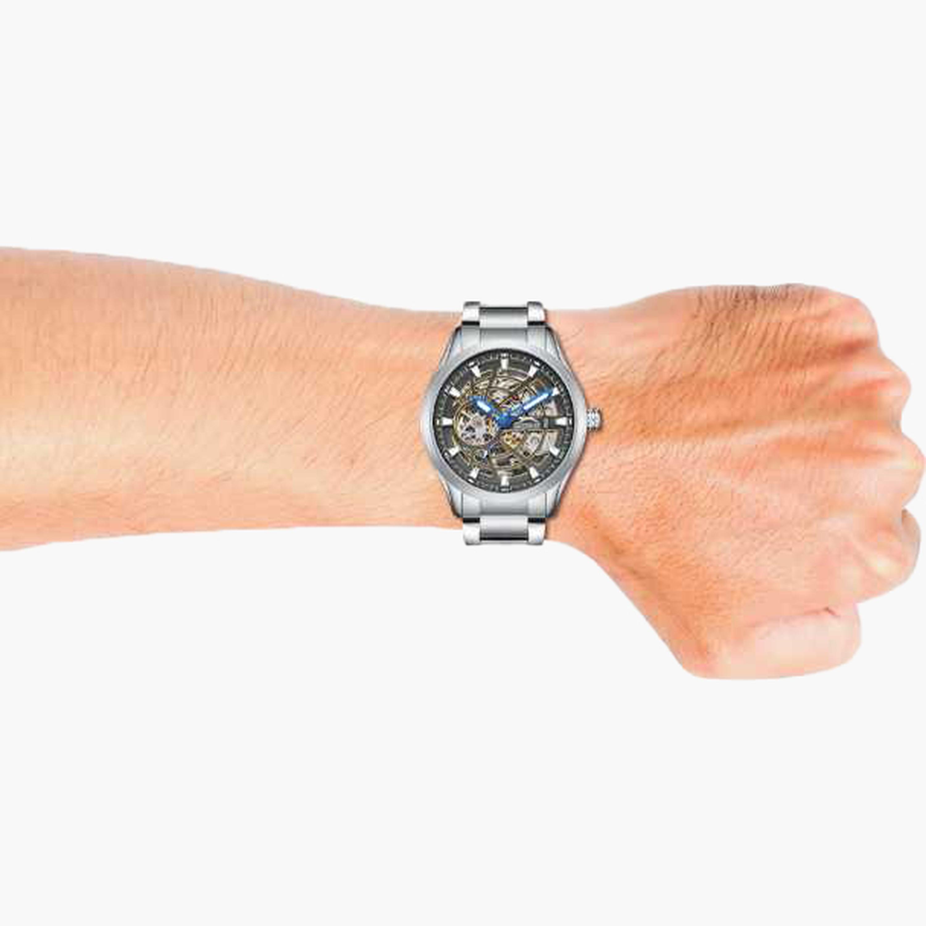 Slazenger Men's 43MM Silver Automatic Metal Strap Watch | SL.9.2411.1.02-men-watchesandjewellery-watches-image-8