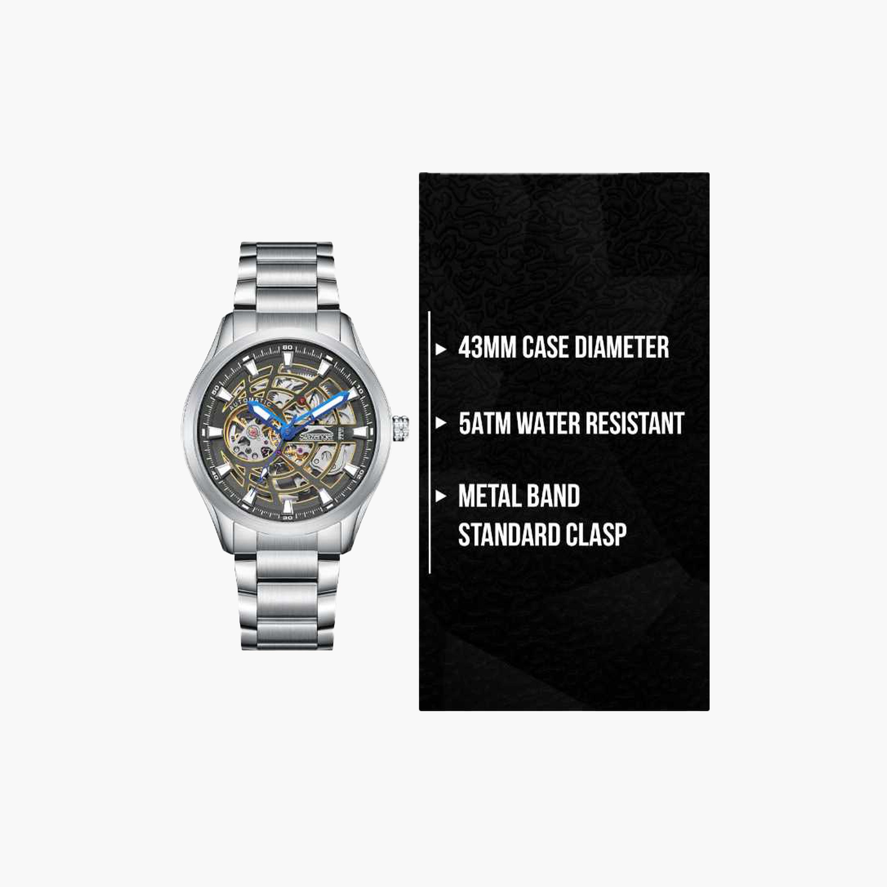 Slazenger Men's 43MM Silver Automatic Metal Strap Watch | SL.9.2411.1.02-men-watchesandjewellery-watches-image-9