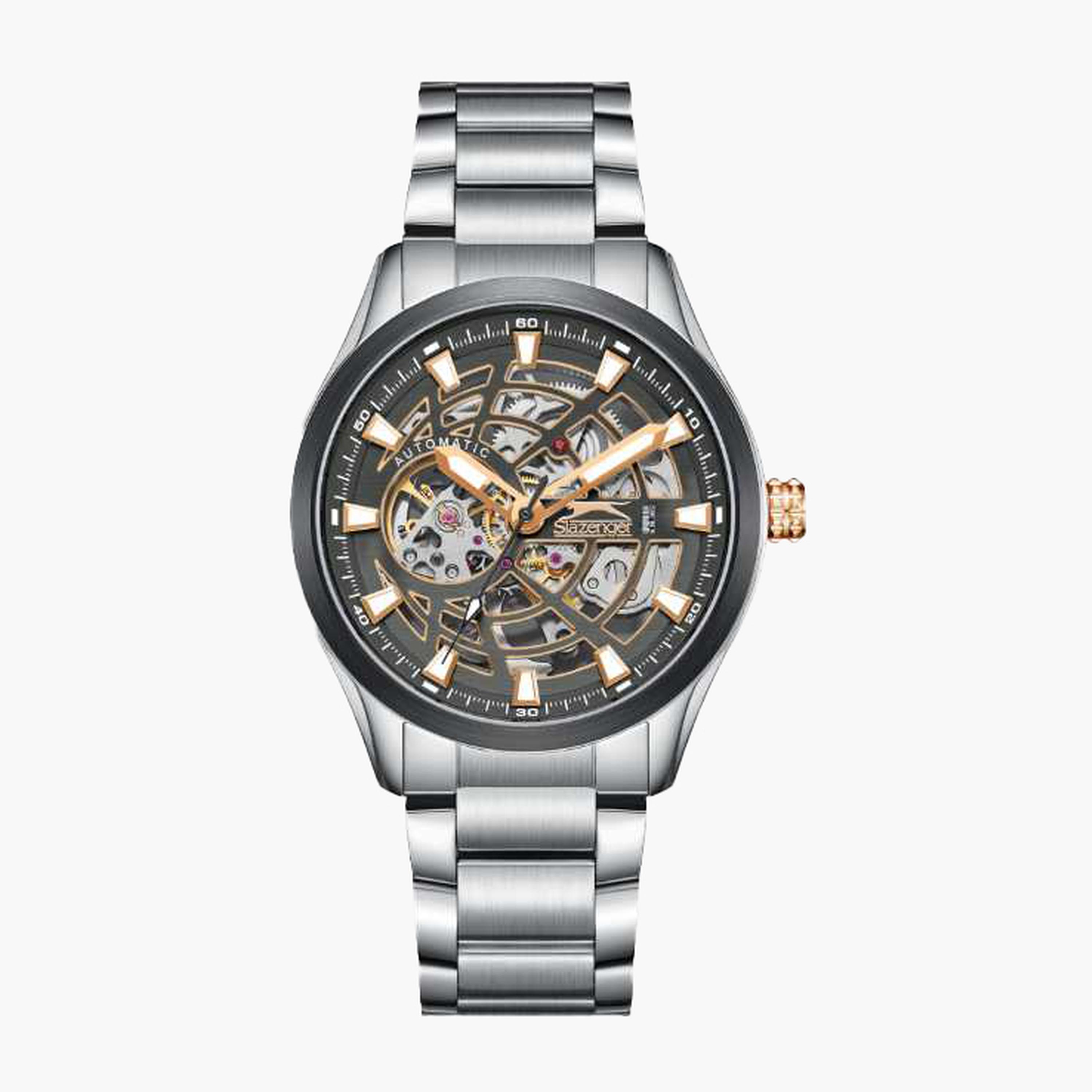 Slazenger Men's 43MM Silver Automatic Metal Strap Watch | SL.9.2411.1.04-men-watchesandjewellery-watches-image-1
