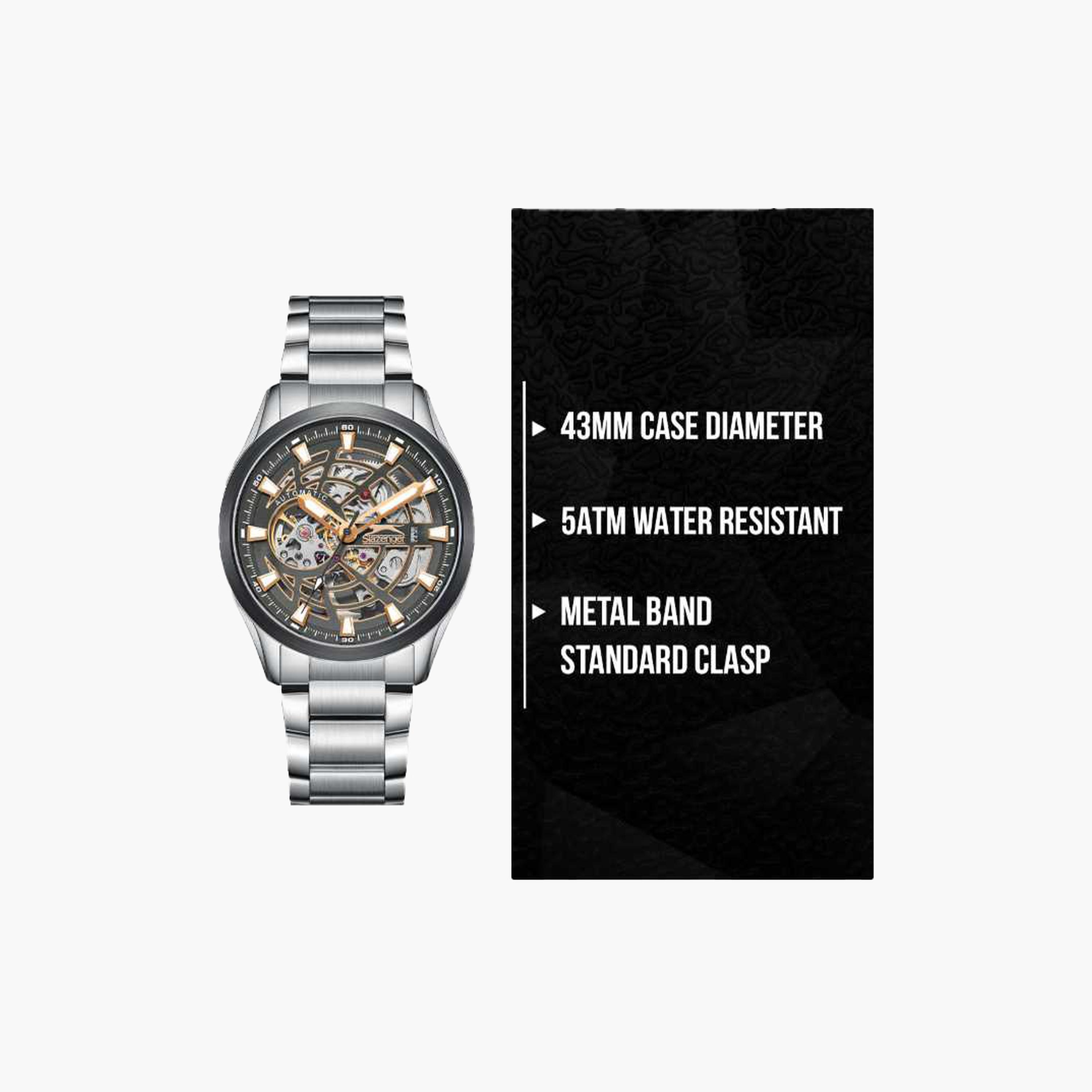 Slazenger Men's 43MM Silver Automatic Metal Strap Watch | SL.9.2411.1.04-men-watchesandjewellery-watches-image-9