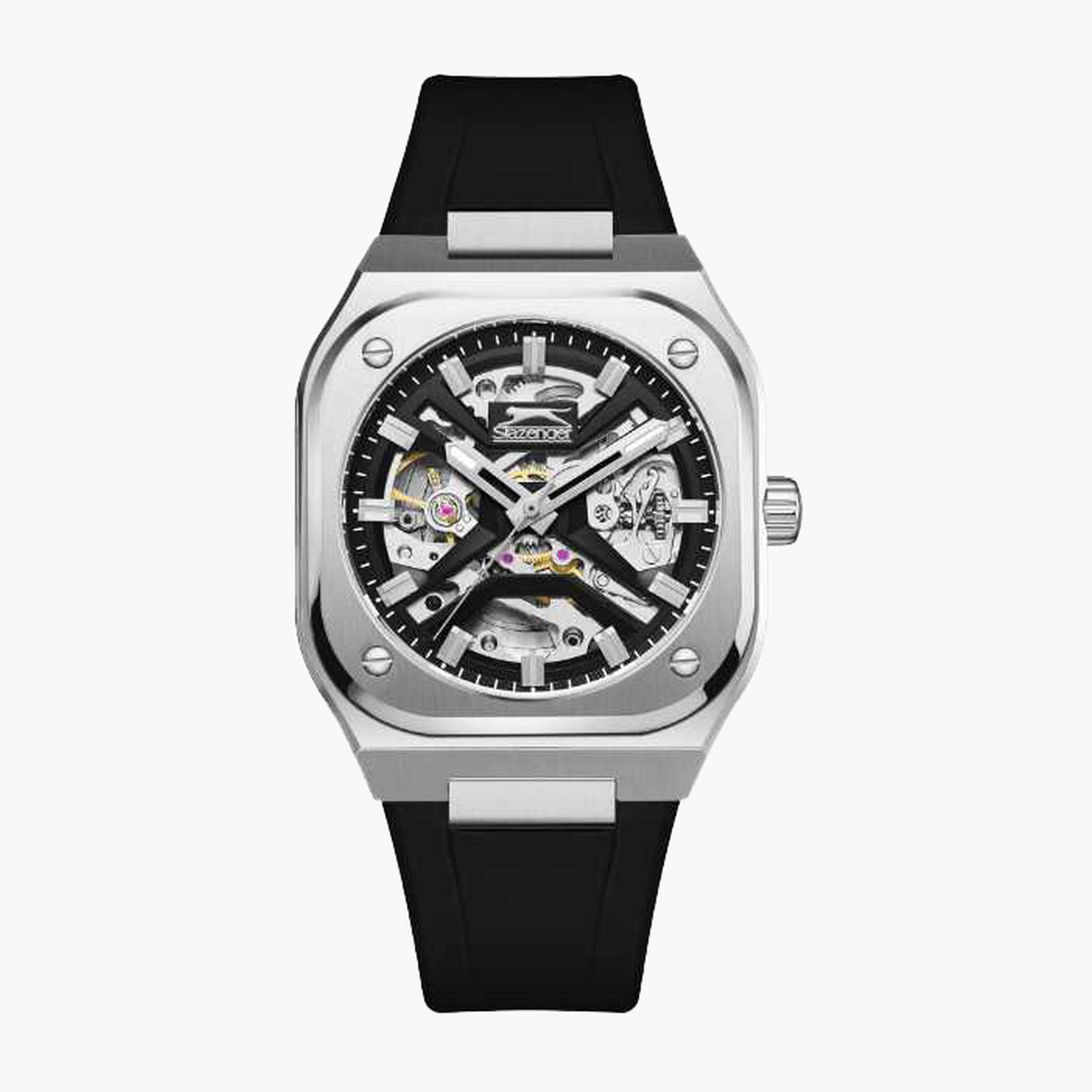 Slazenger Men's 40MM Black Automatic Silicone Strap Watch | SL.9.2415.1.01-men-watchesandjewellery-watches-image-1