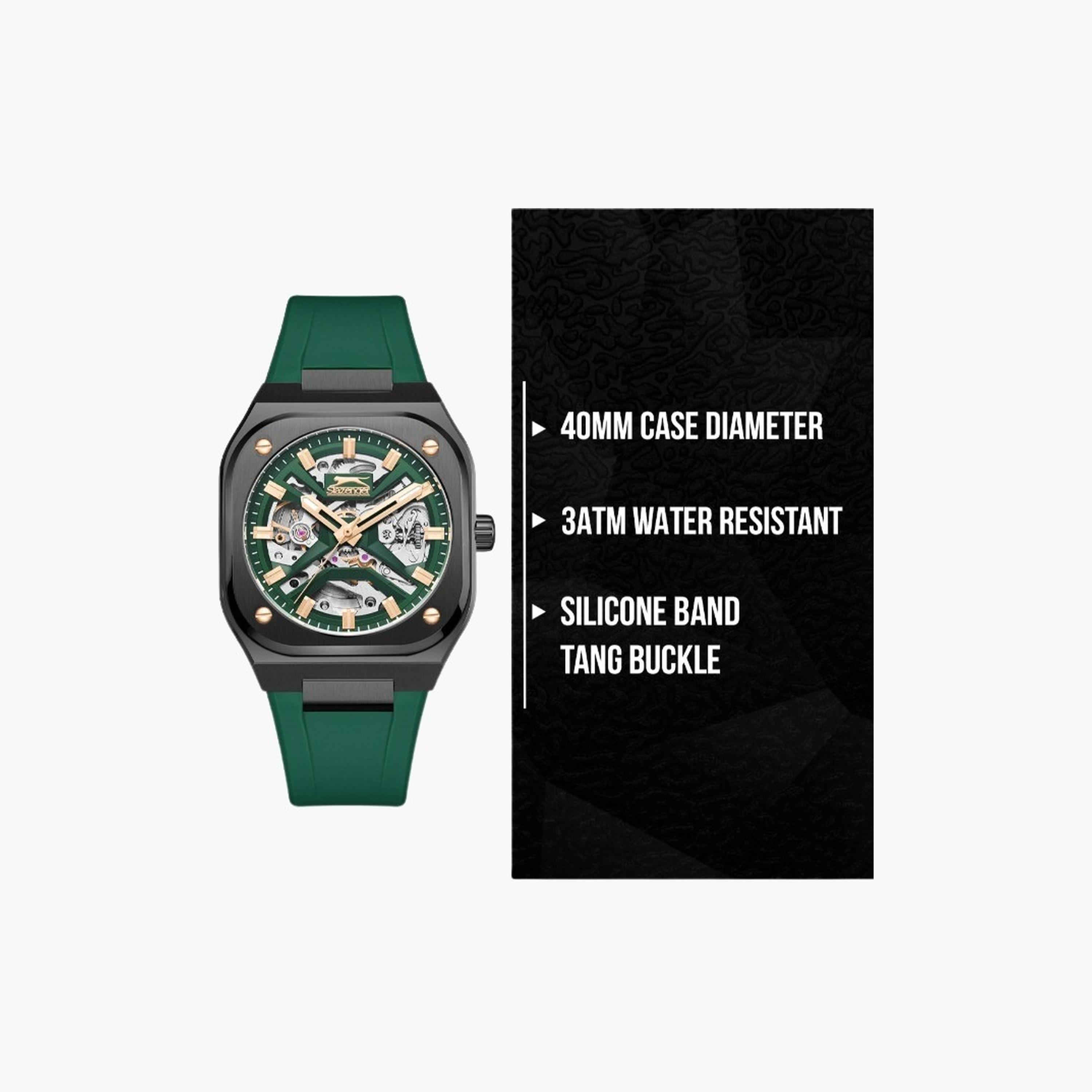Slazenger Men's 40MM Green Automatic Silicone Strap Watch | SL.9.2415.1.02-men-watchesandjewellery-watches-image-9