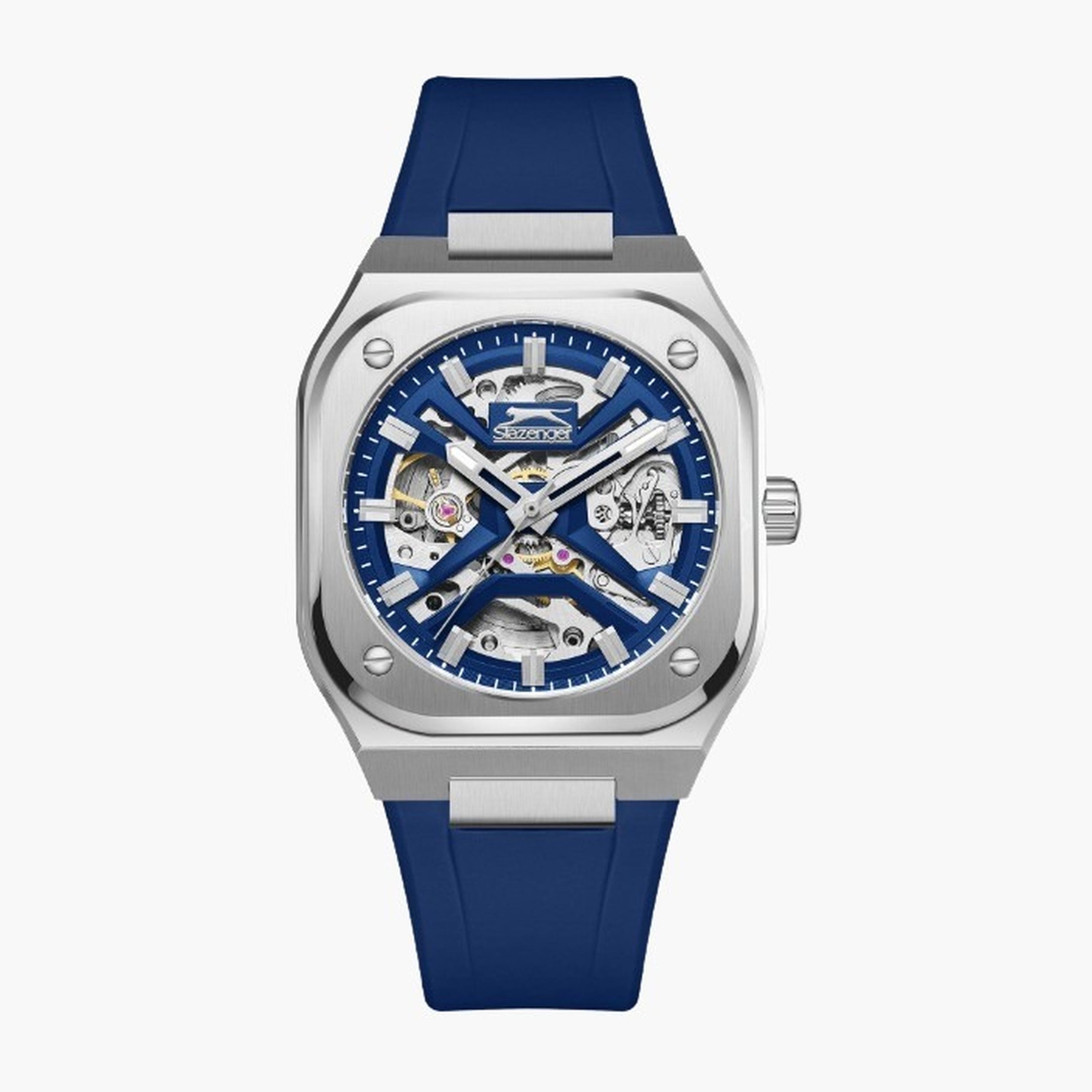 سلازنغر- ساعة رجالية 40 مم أوتوماتيكية سوار سيليكون لون أزرق-men-watchesandjewellery-watches-image-1