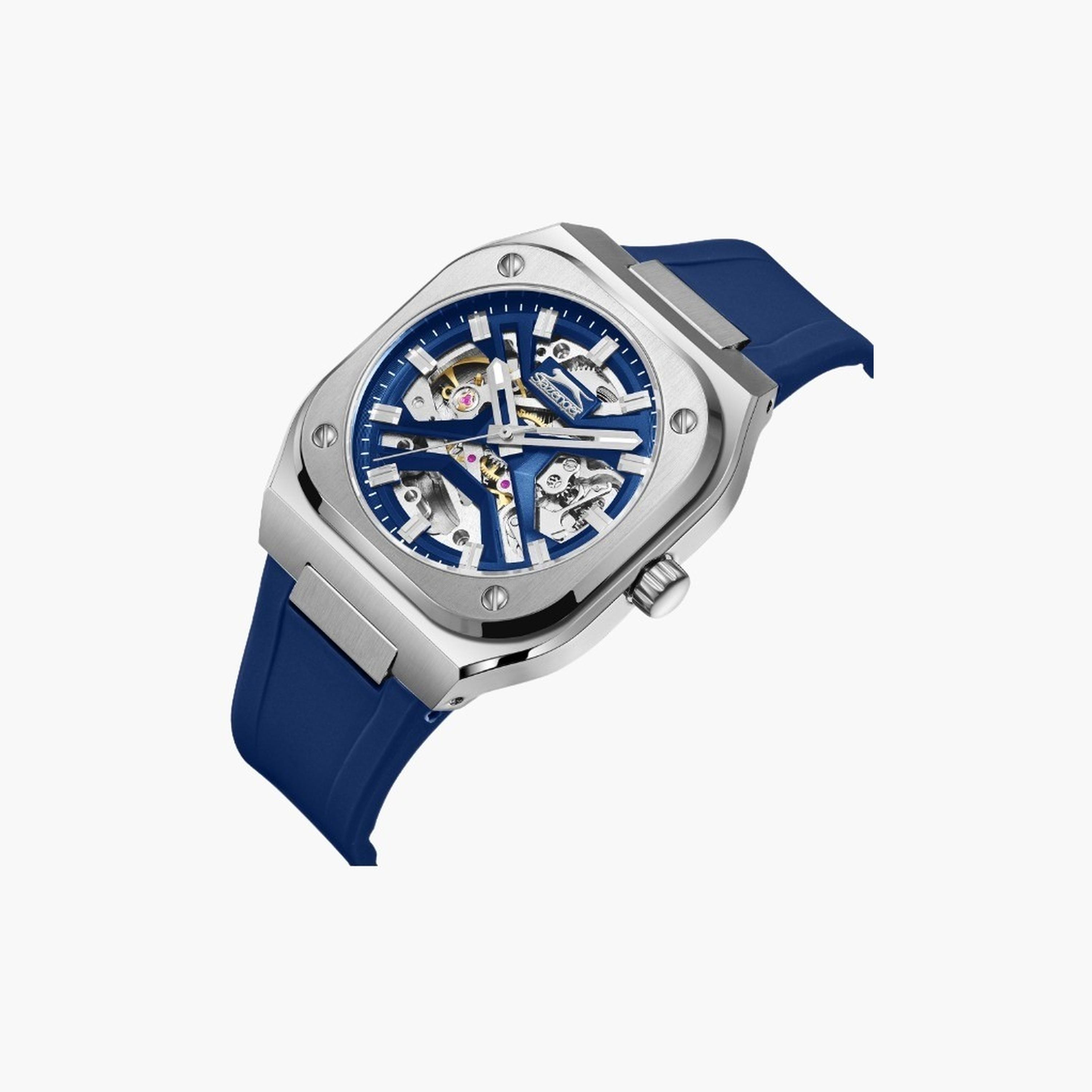 سلازنغر- ساعة رجالية 40 مم أوتوماتيكية سوار سيليكون لون أزرق-men-watchesandjewellery-watches-image-4