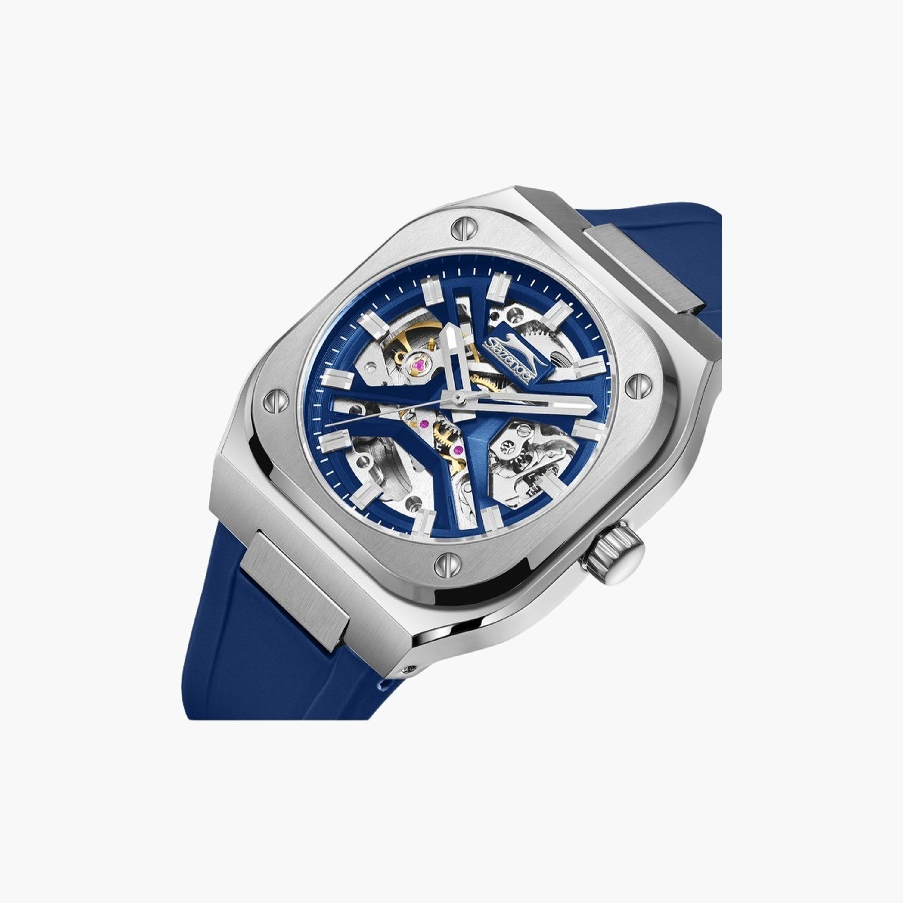 سلازنغر- ساعة رجالية 40 مم أوتوماتيكية سوار سيليكون لون أزرق-men-watchesandjewellery-watches-image-6