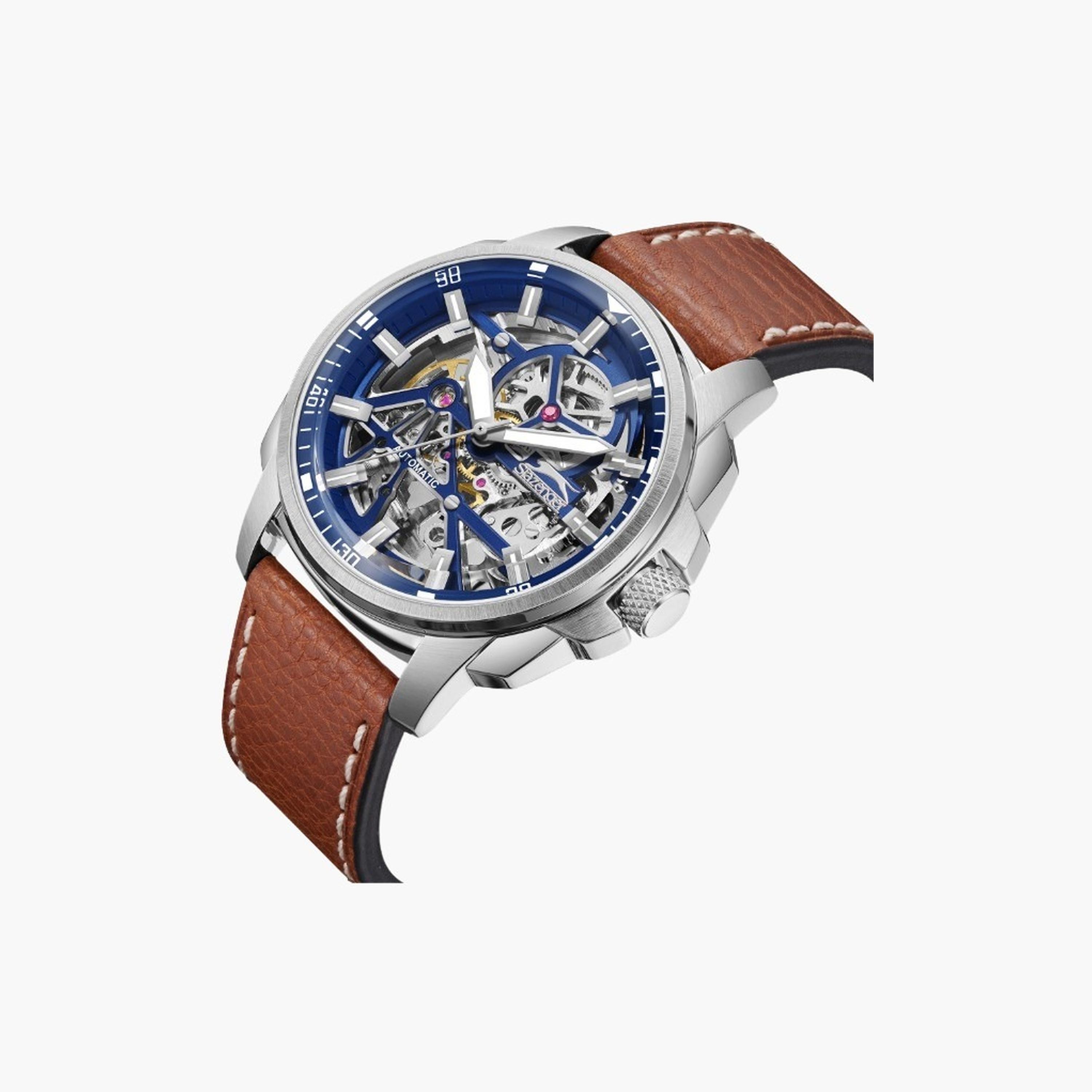 سلازنغر- ساعة رجالية 44 مم أوتوماتيكية سوار جلدي لون أزرق-men-watchesandjewellery-watches-image-4