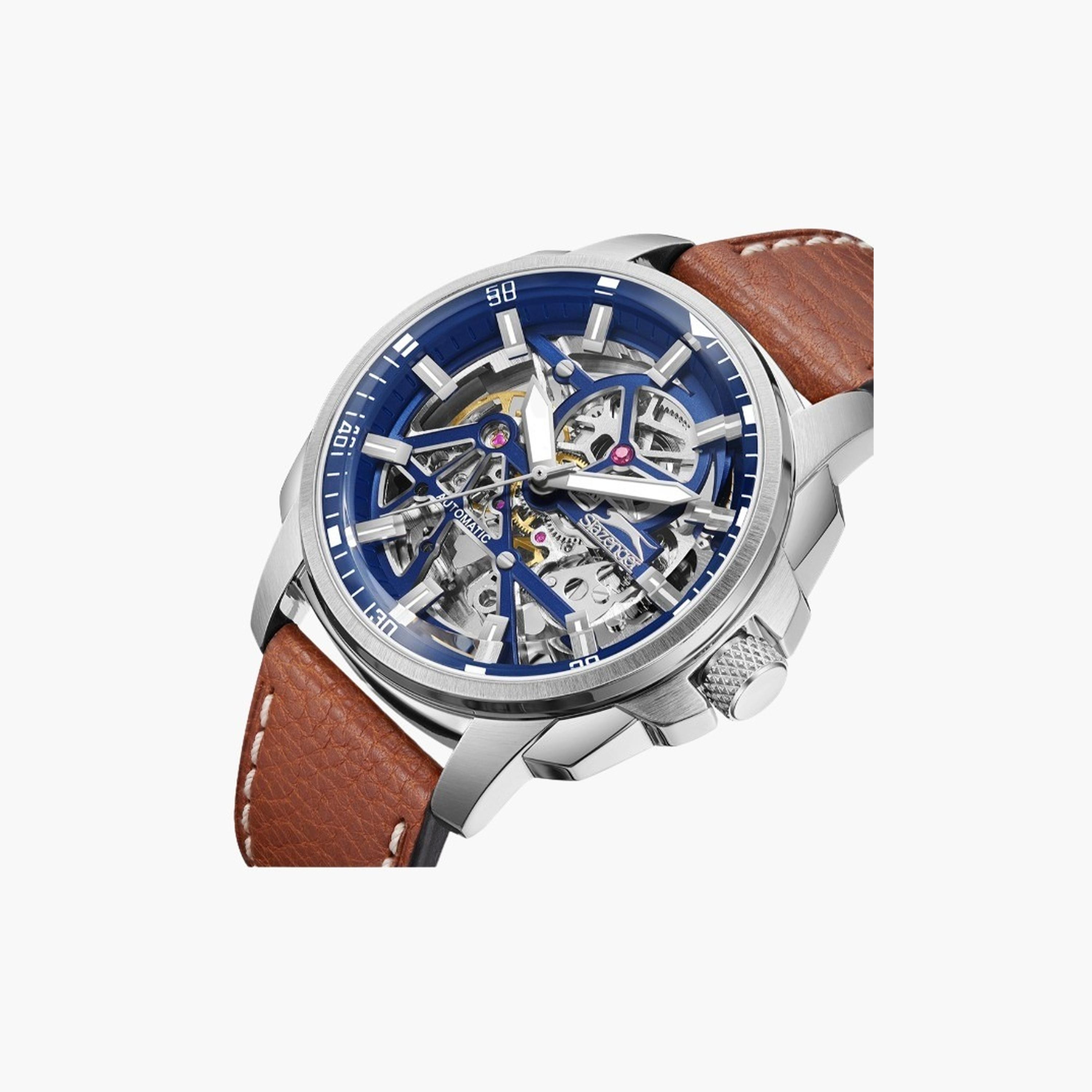 سلازنغر- ساعة رجالية 44 مم أوتوماتيكية سوار جلدي لون أزرق-men-watchesandjewellery-watches-image-6