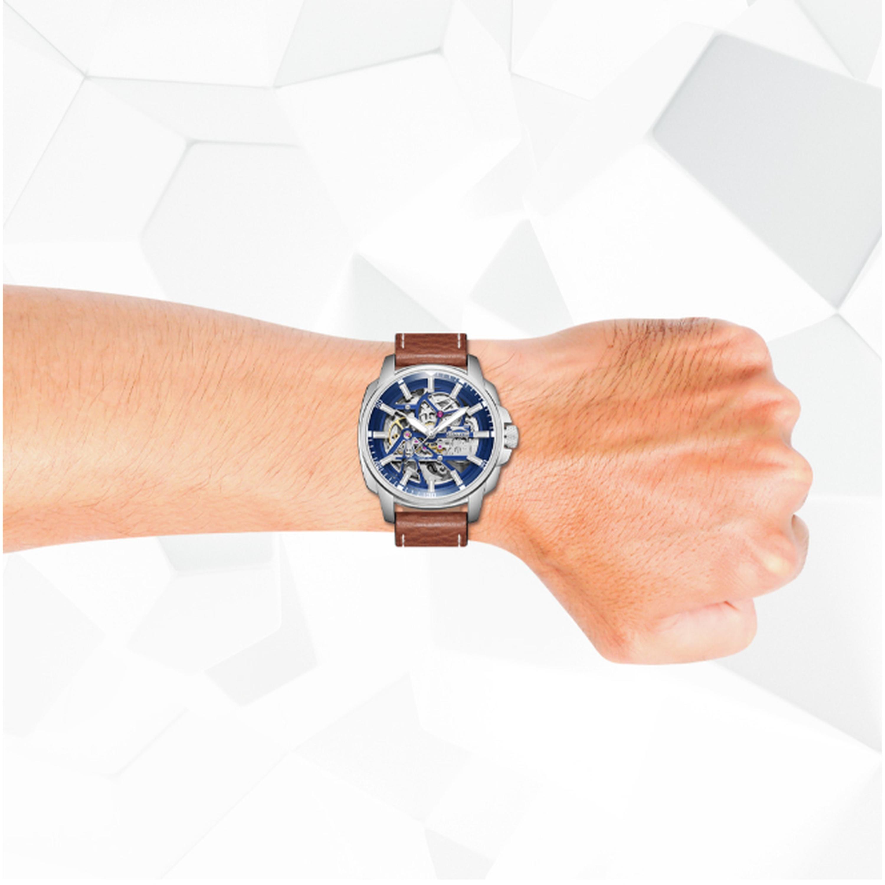 سلازنغر- ساعة رجالية 44 مم أوتوماتيكية سوار جلدي لون أزرق-men-watchesandjewellery-watches-image-8