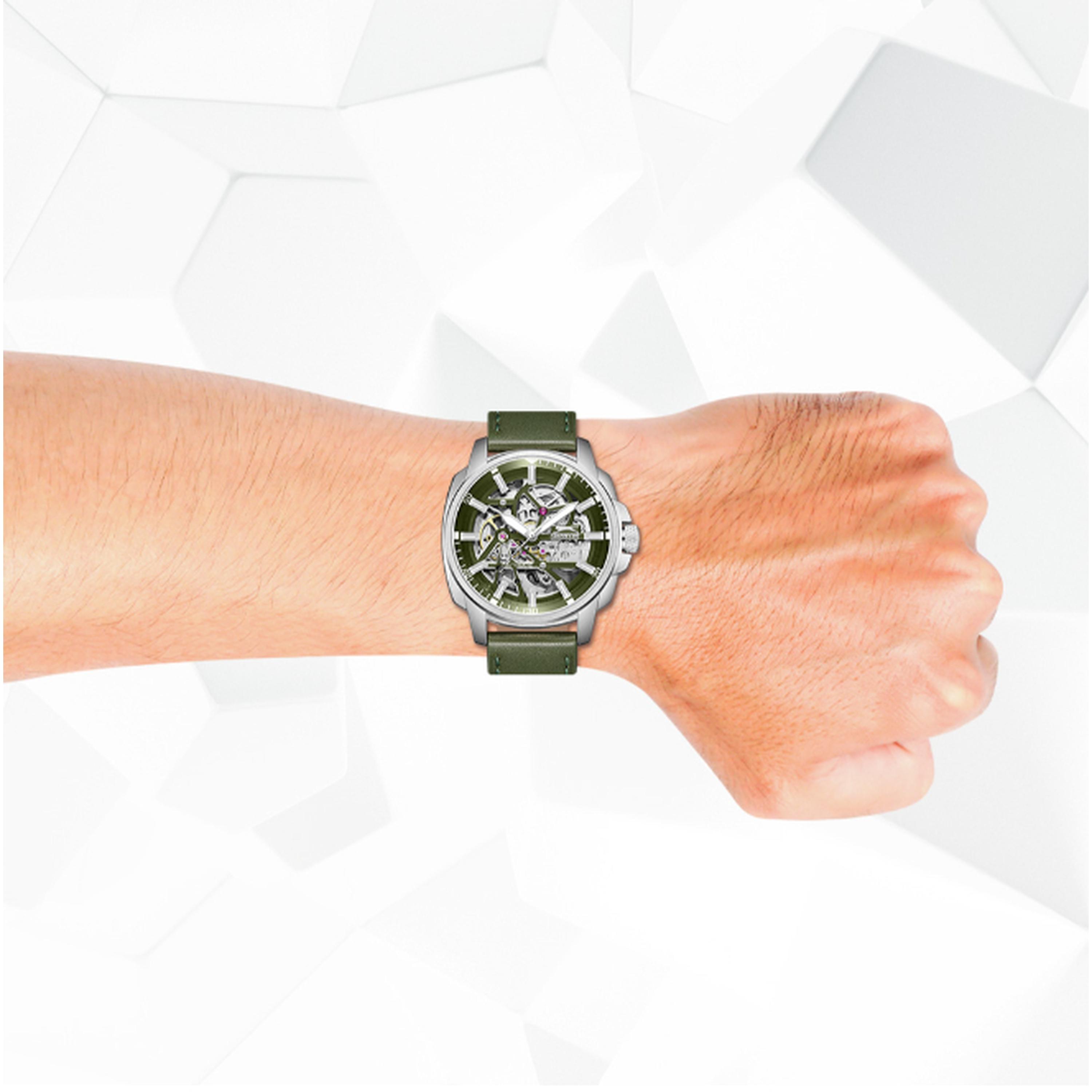 Slazenger Men's 44MM Green Automatic Leather Strap Watch | SL.9.2409.1.03-men-watchesandjewellery-watches-image-8