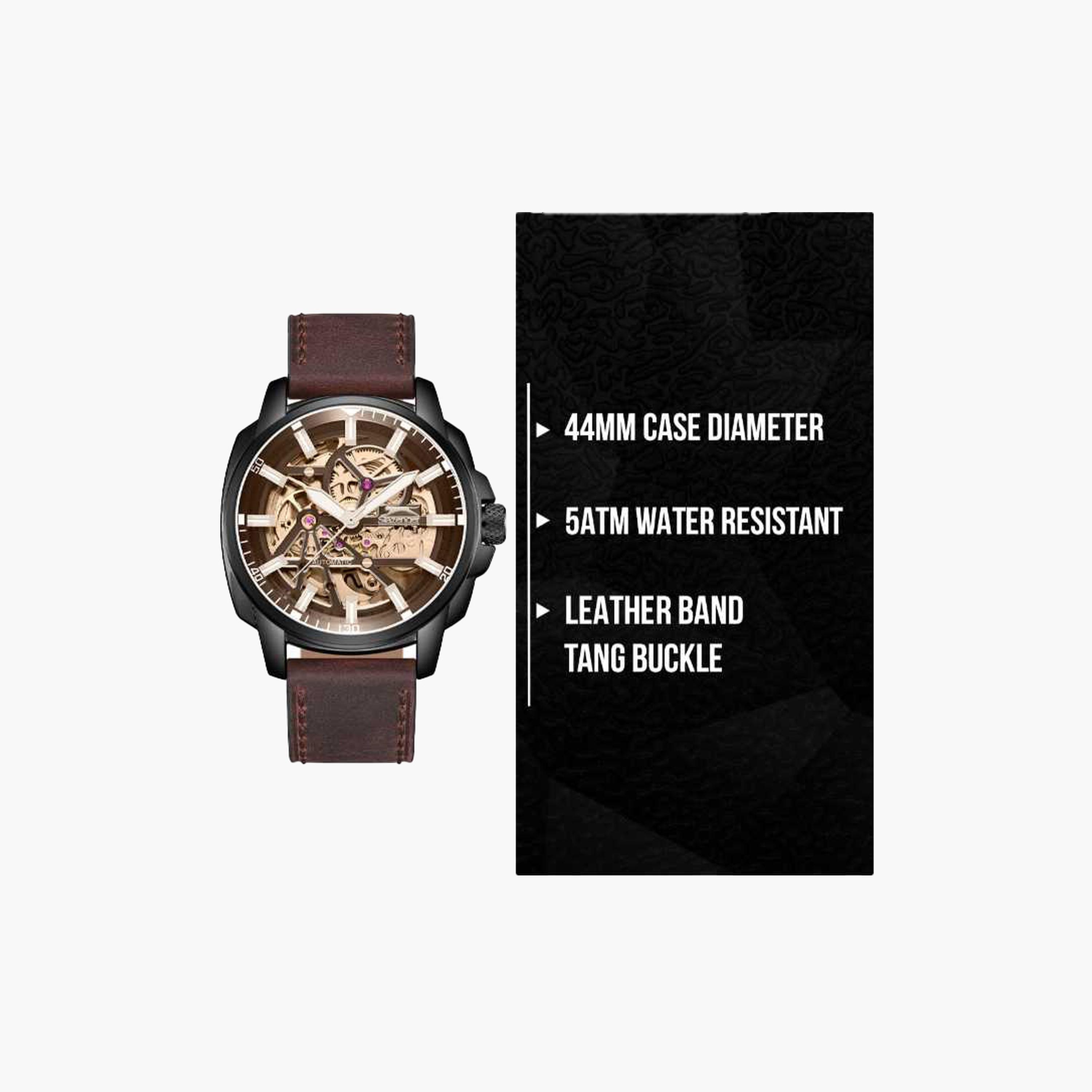 Slazenger Men's 44MM Brown Automatic Leather Strap Watch | SL.9.2409.1.06-men-watchesandjewellery-watches-image-9