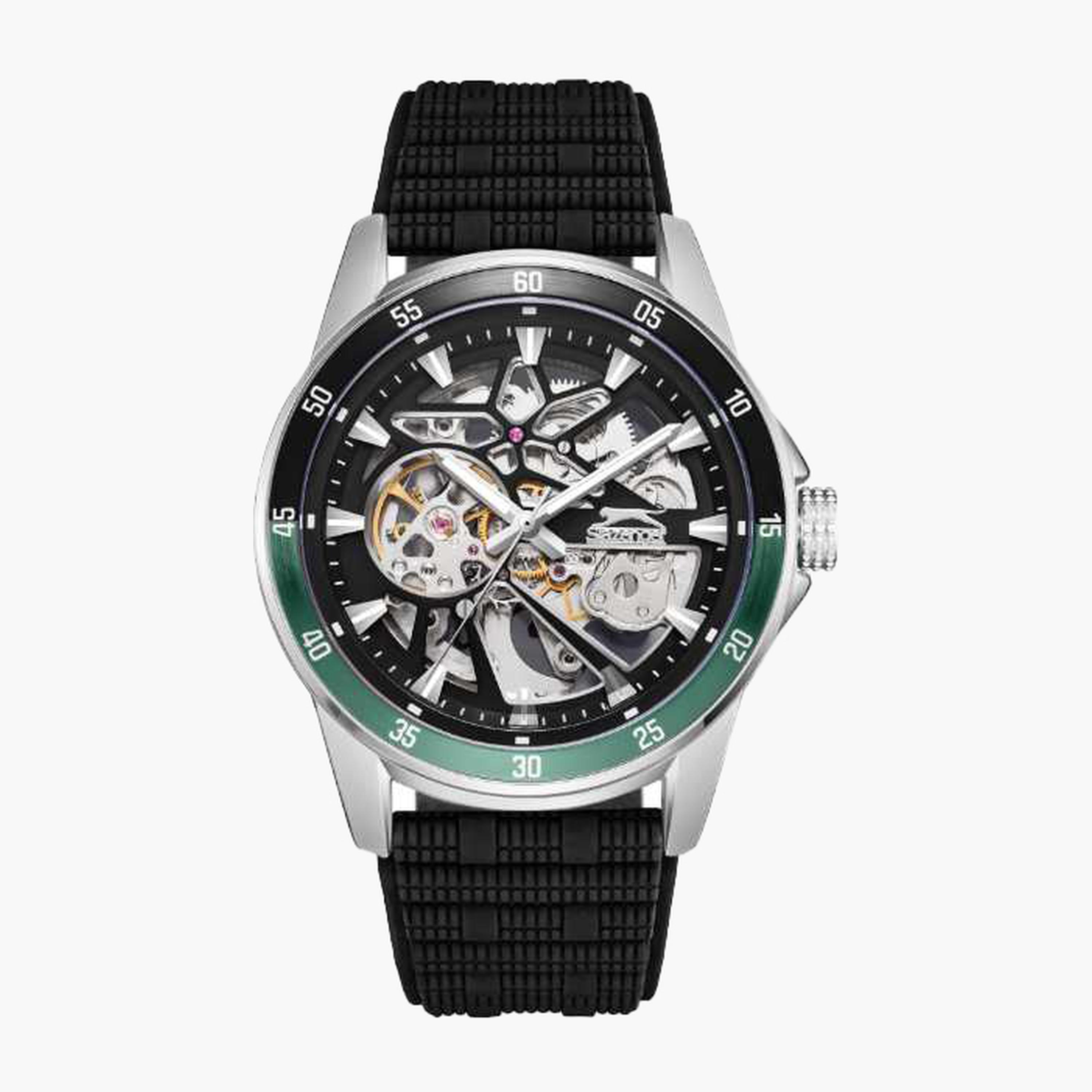 Slazenger Men's 44MM Black Automatic Silicone Strap Watch | SL.9.2412.1.01-men-watchesandjewellery-watches-image-1