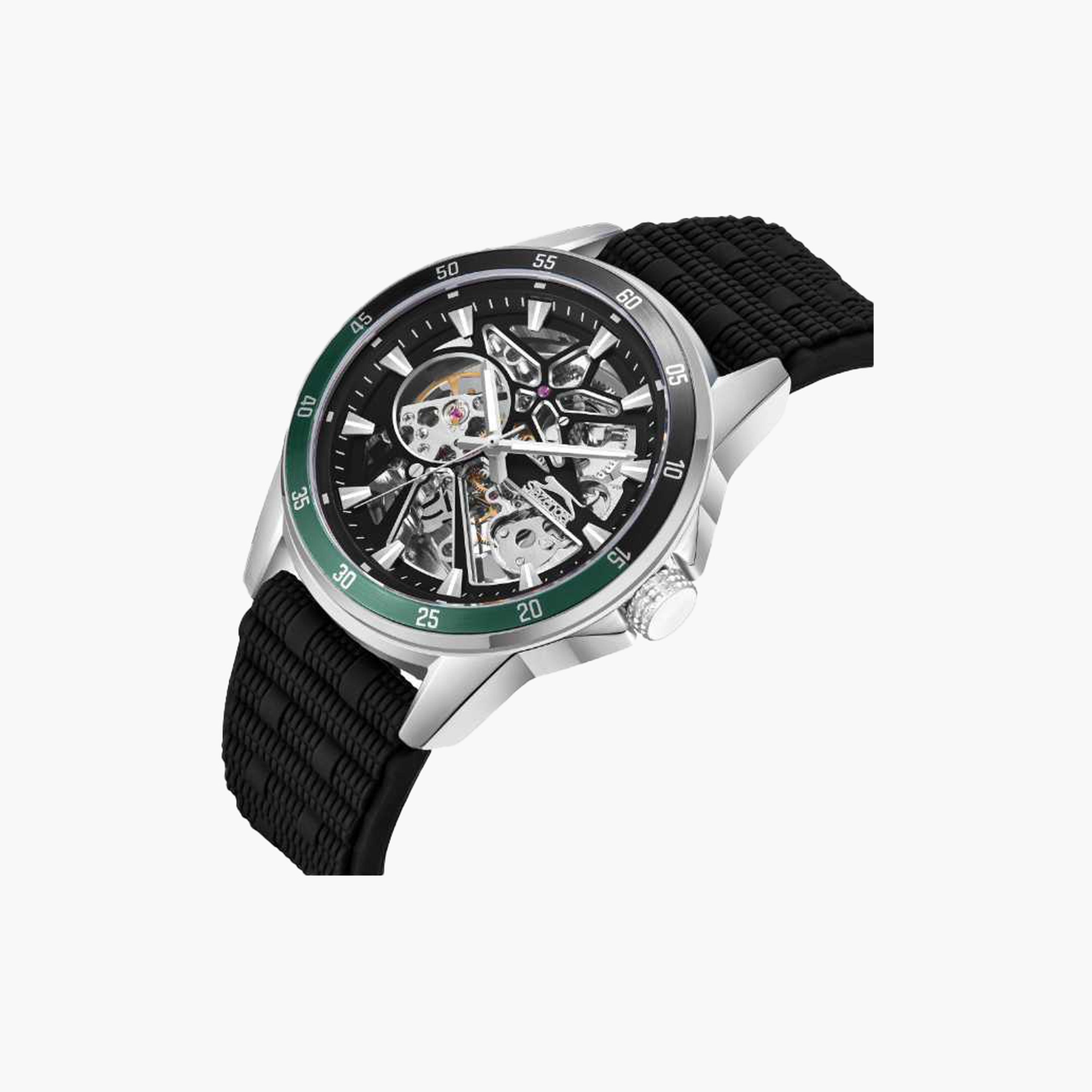 Slazenger Men's 44MM Black Automatic Silicone Strap Watch | SL.9.2412.1.01-men-watchesandjewellery-watches-image-2