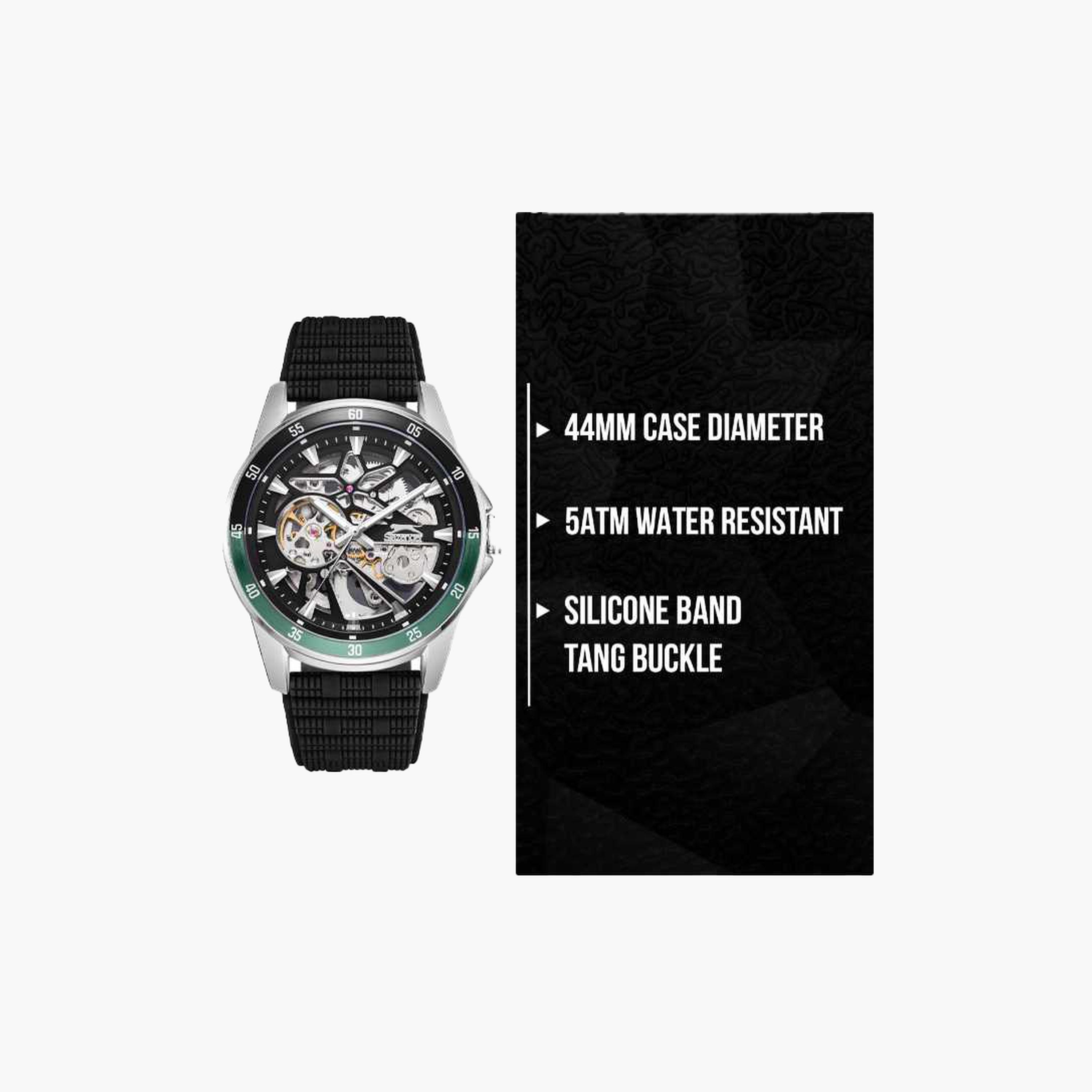Slazenger Men's 44MM Black Automatic Silicone Strap Watch | SL.9.2412.1.01-men-watchesandjewellery-watches-image-9
