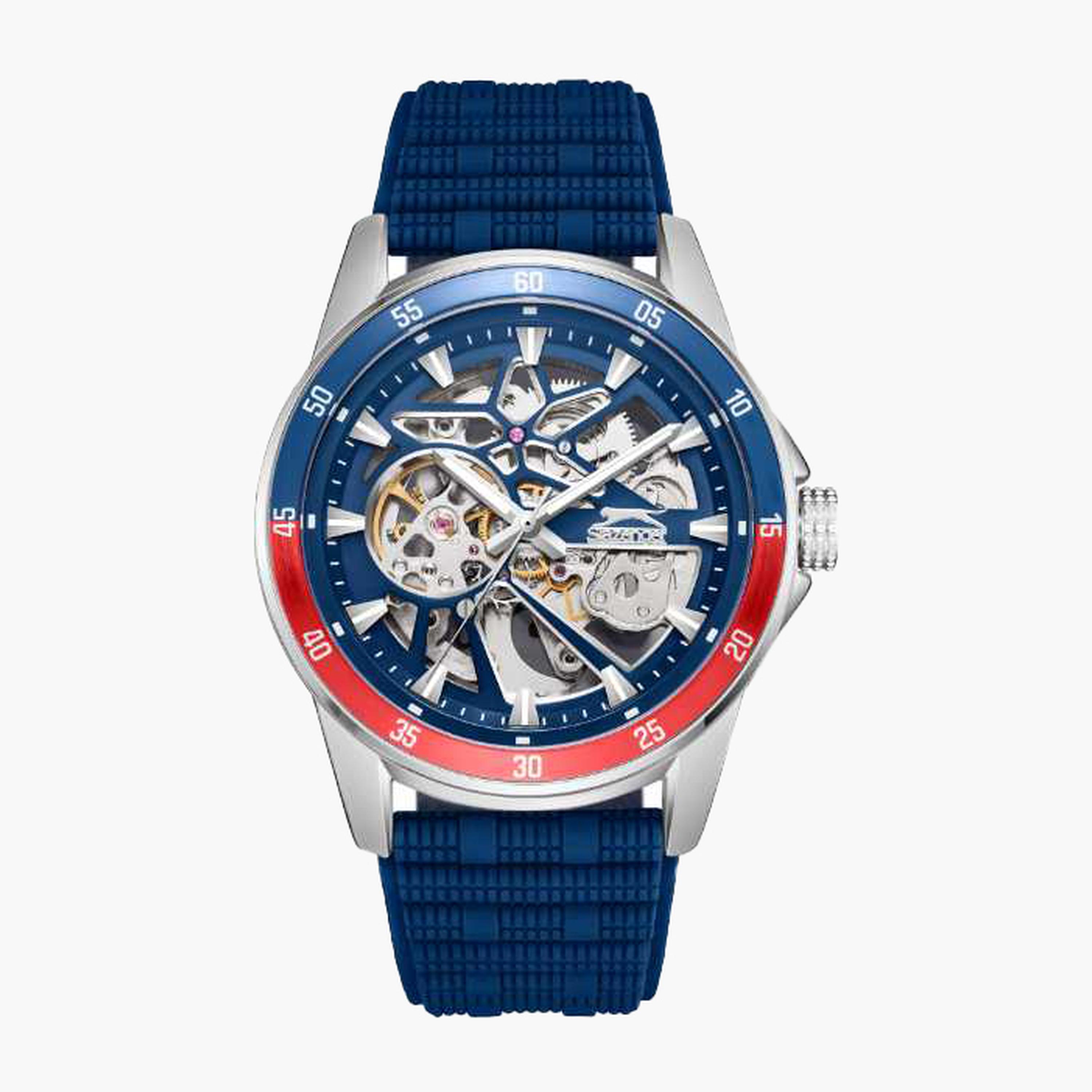 سلازنغر- ساعة رجالية 44 مم أوتوماتيكية سوار سيليكون لون أزرق-men-watchesandjewellery-watches-image-1