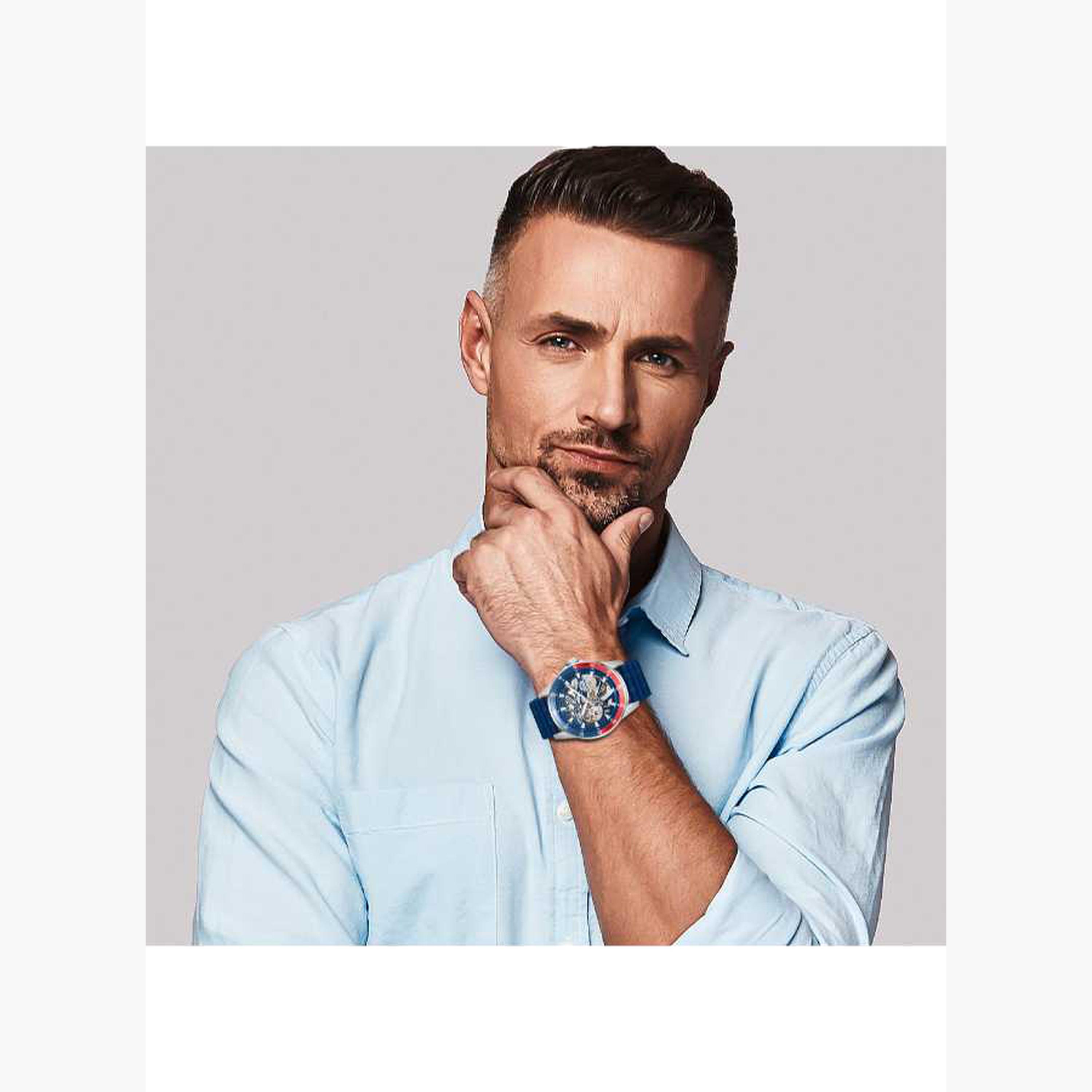 سلازنغر- ساعة رجالية 44 مم أوتوماتيكية سوار سيليكون لون أزرق-men-watchesandjewellery-watches-image-7