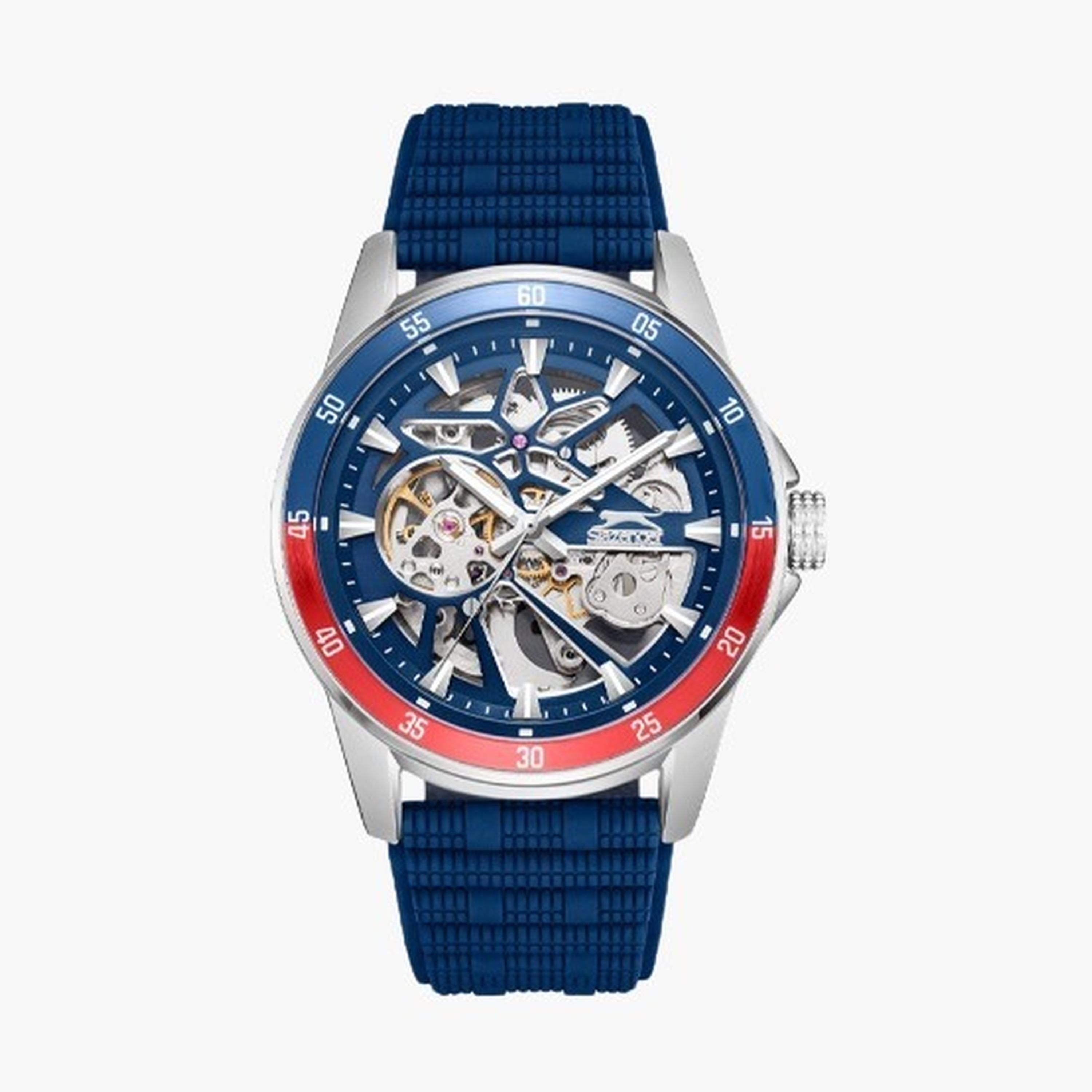 سلازنغر- ساعة رجالية 44 مم أوتوماتيكية سوار سيليكون لون أزرق-men-watchesandjewellery-watches-image-9