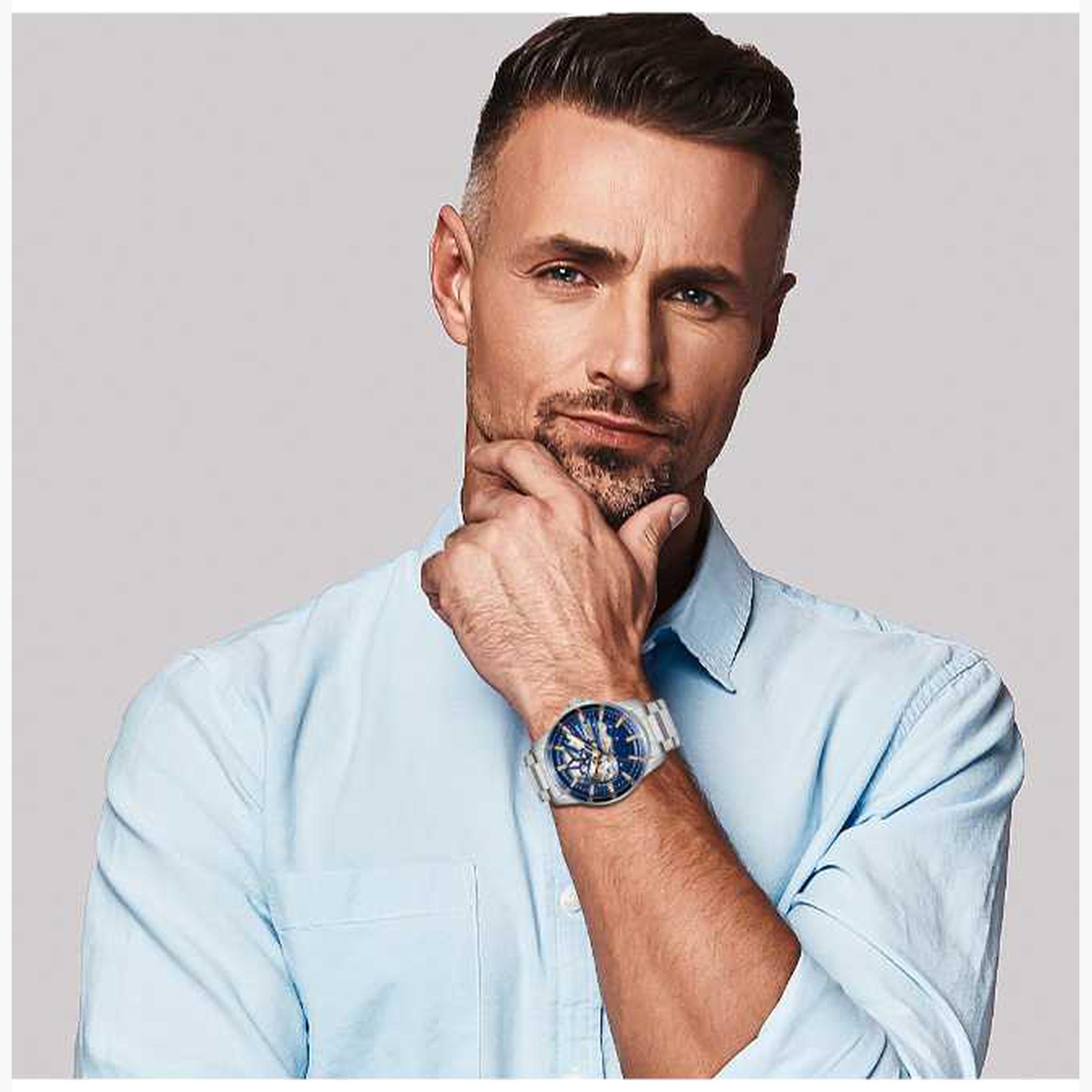 سلازنغر- ساعة رجالية 44 مم أوتوماتيكية سوار معدني لون أزرق-men-watchesandjewellery-watches-image-7