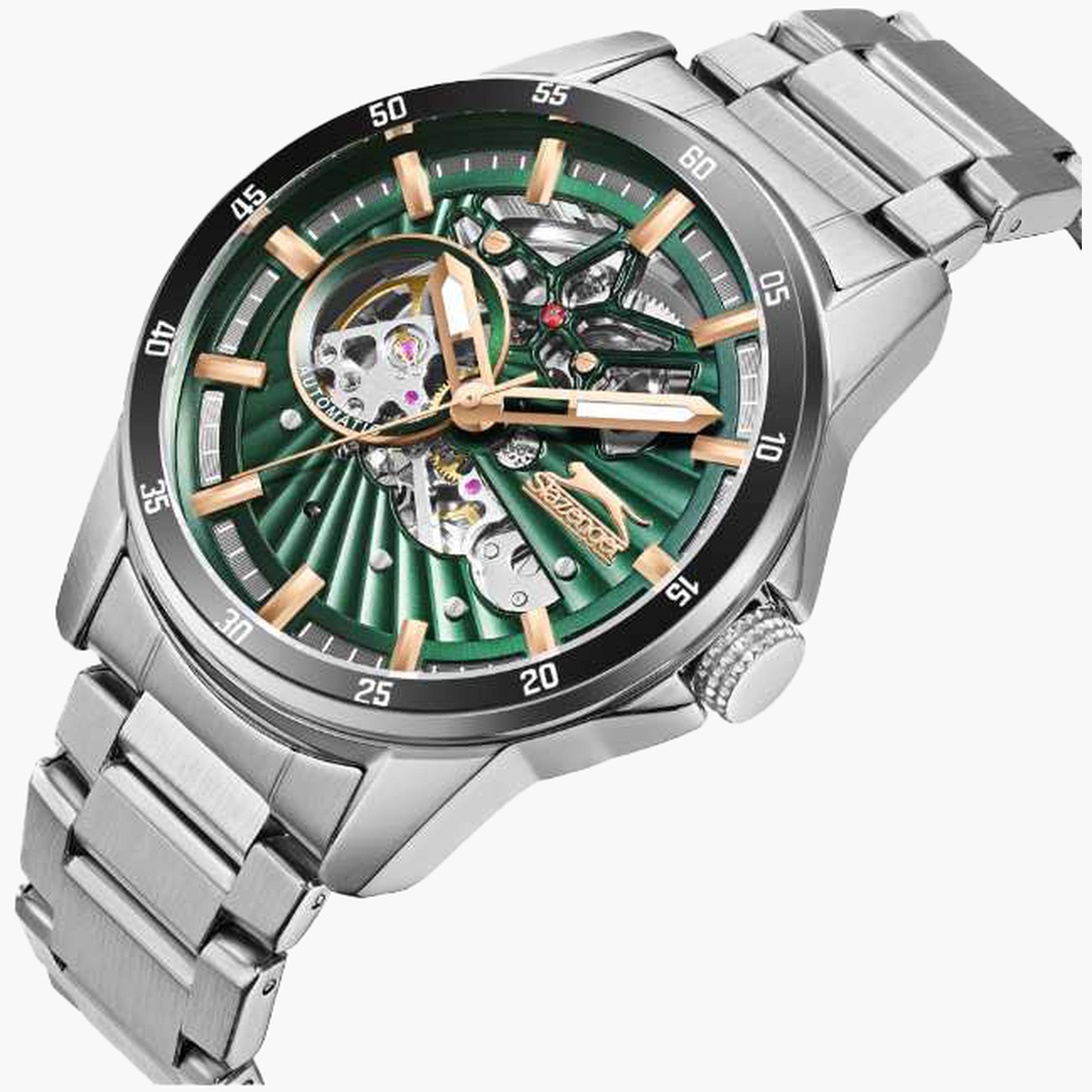 سلازنغر- ساعة رجالية 44 مم أوتوماتيكية سوار معدني لون أخضر غامق-men-watchesandjewellery-watches-image-4