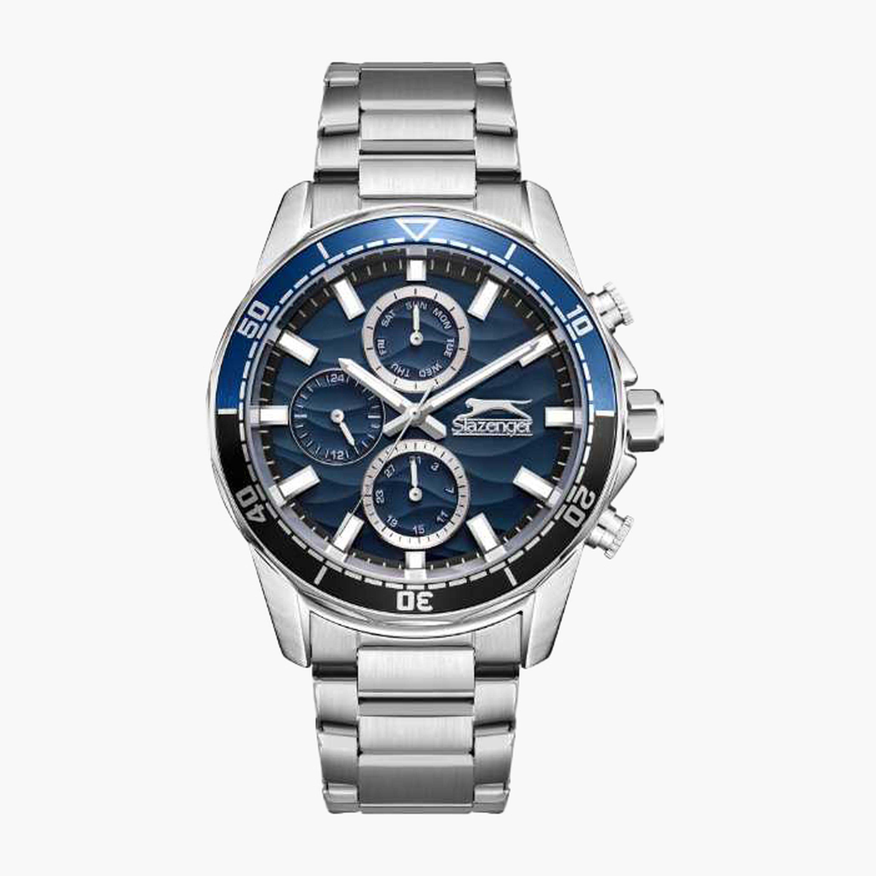 Slazenger Men's 41.5MM Silver Chronograph Metal Strap Watch | SL.9.2396.2.01-men-watchesandjewellery-watches-image-1