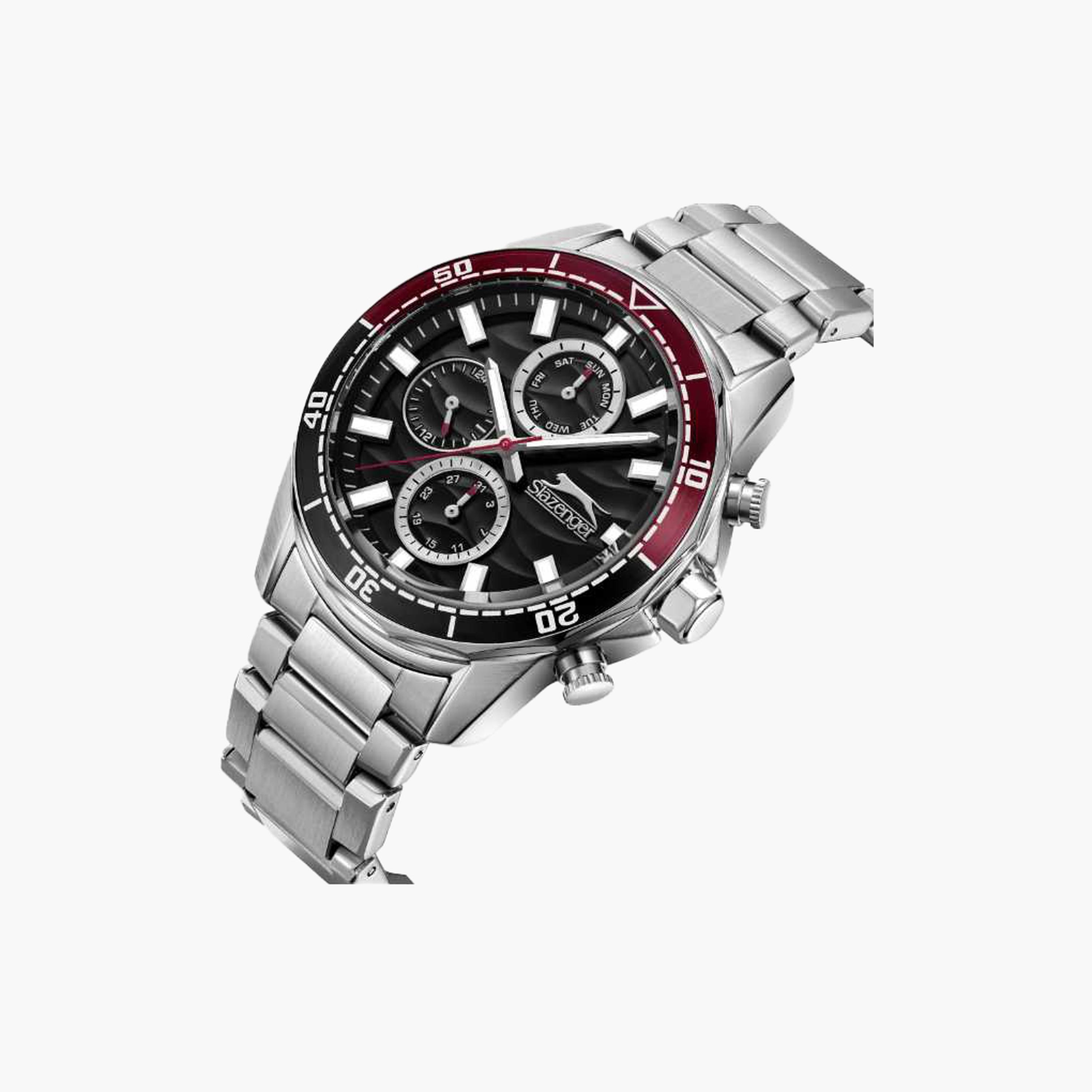 سلازنغر- ساعة رجالية كرونوغراف سوار معدني لون بندقي-men-watchesandjewellery-watches-image-2