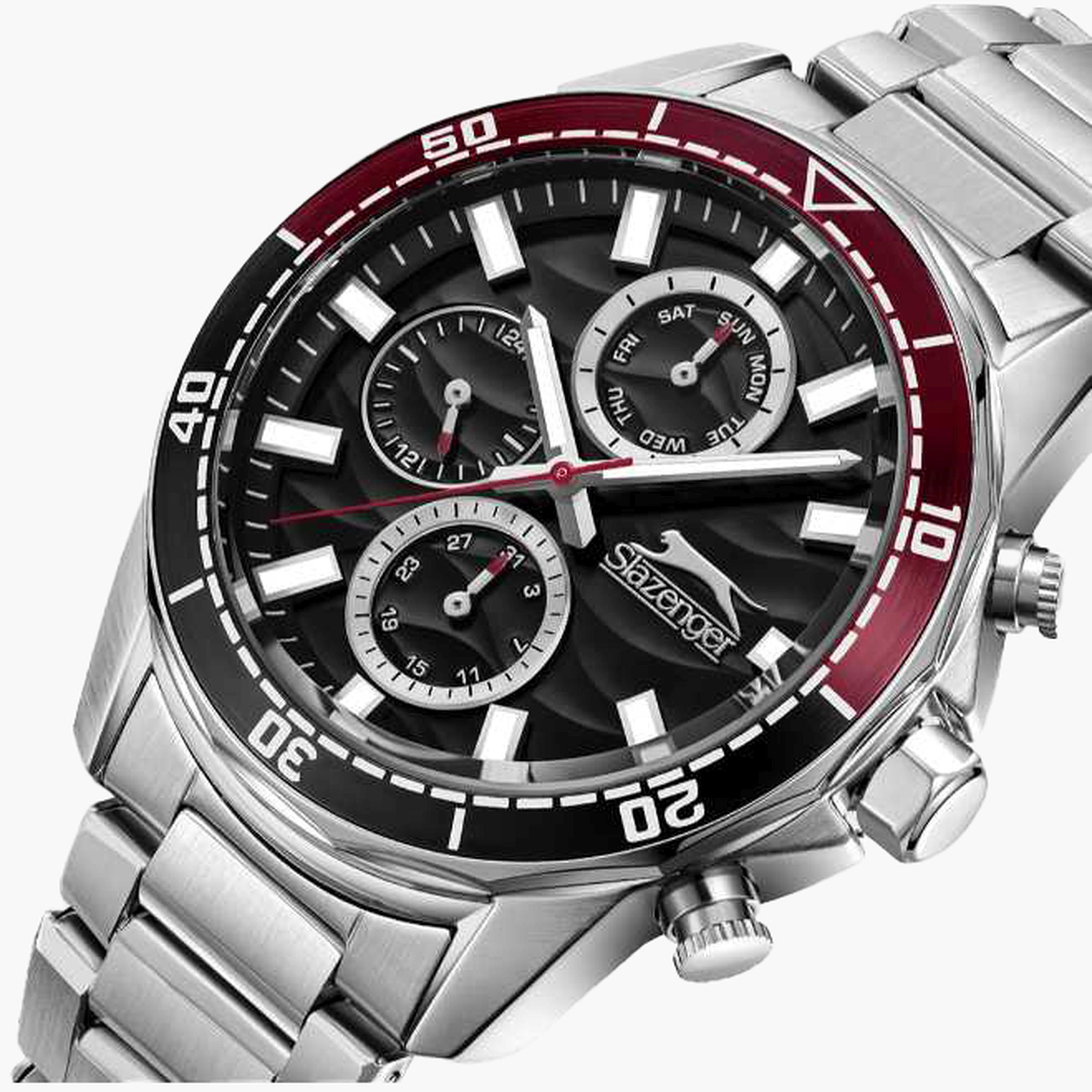 سلازنغر- ساعة رجالية كرونوغراف سوار معدني لون بندقي-men-watchesandjewellery-watches-image-6