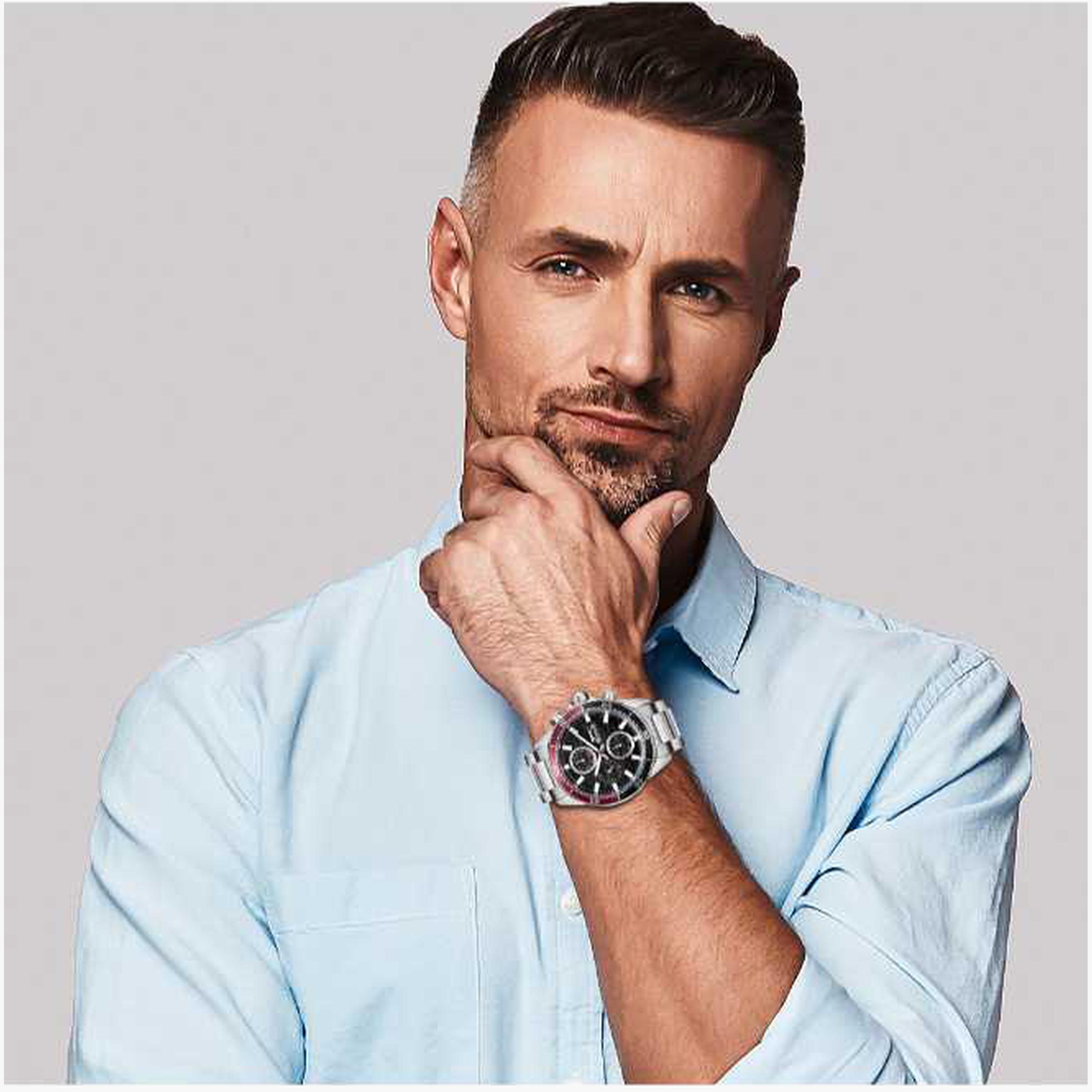 سلازنغر- ساعة رجالية كرونوغراف سوار معدني لون بندقي-men-watchesandjewellery-watches-image-7