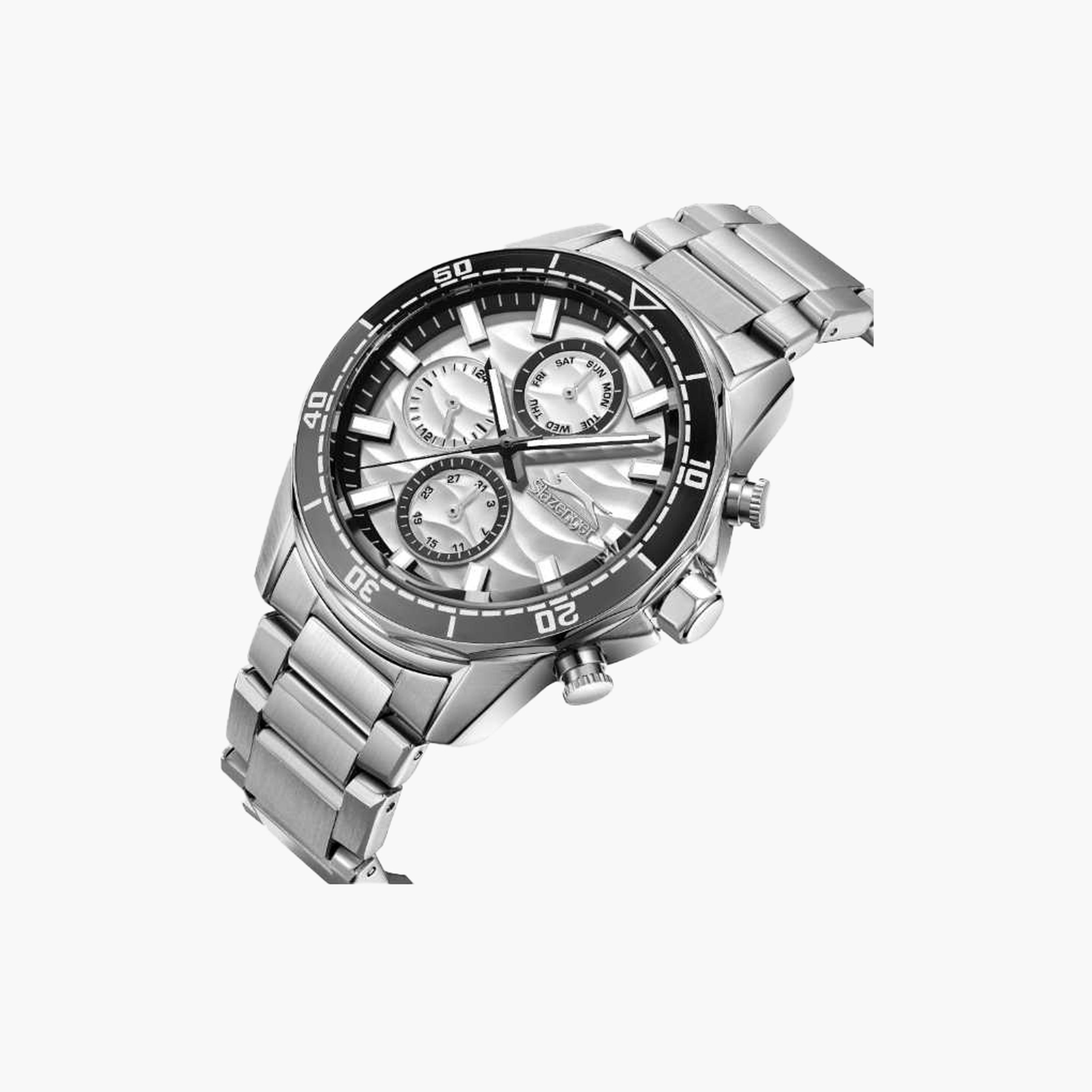 سلازنغر- ساعة رجالية كرونوغراف سوار معدني لون فضي-men-watchesandjewellery-watches-image-2