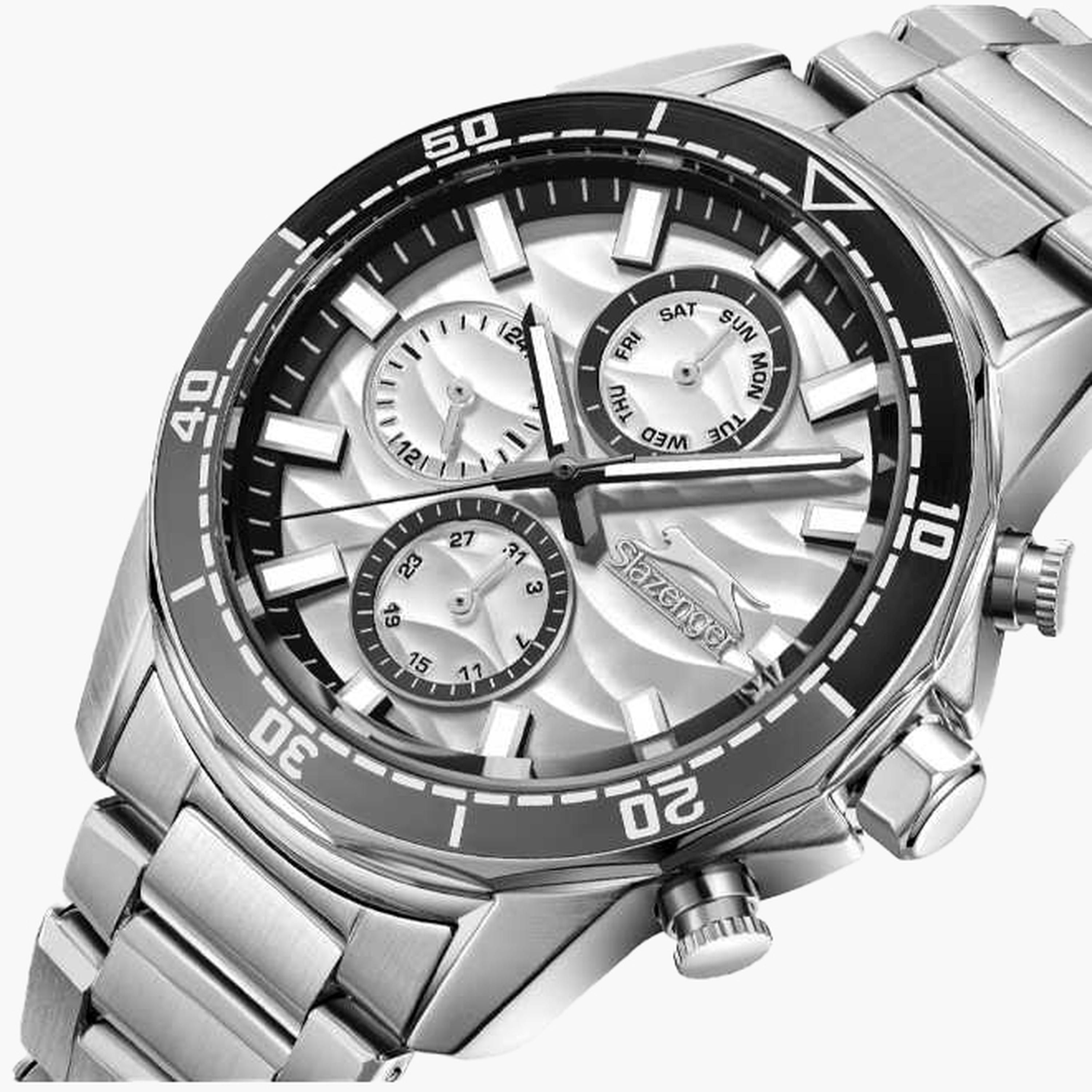 سلازنغر- ساعة رجالية كرونوغراف سوار معدني لون فضي-men-watchesandjewellery-watches-image-6