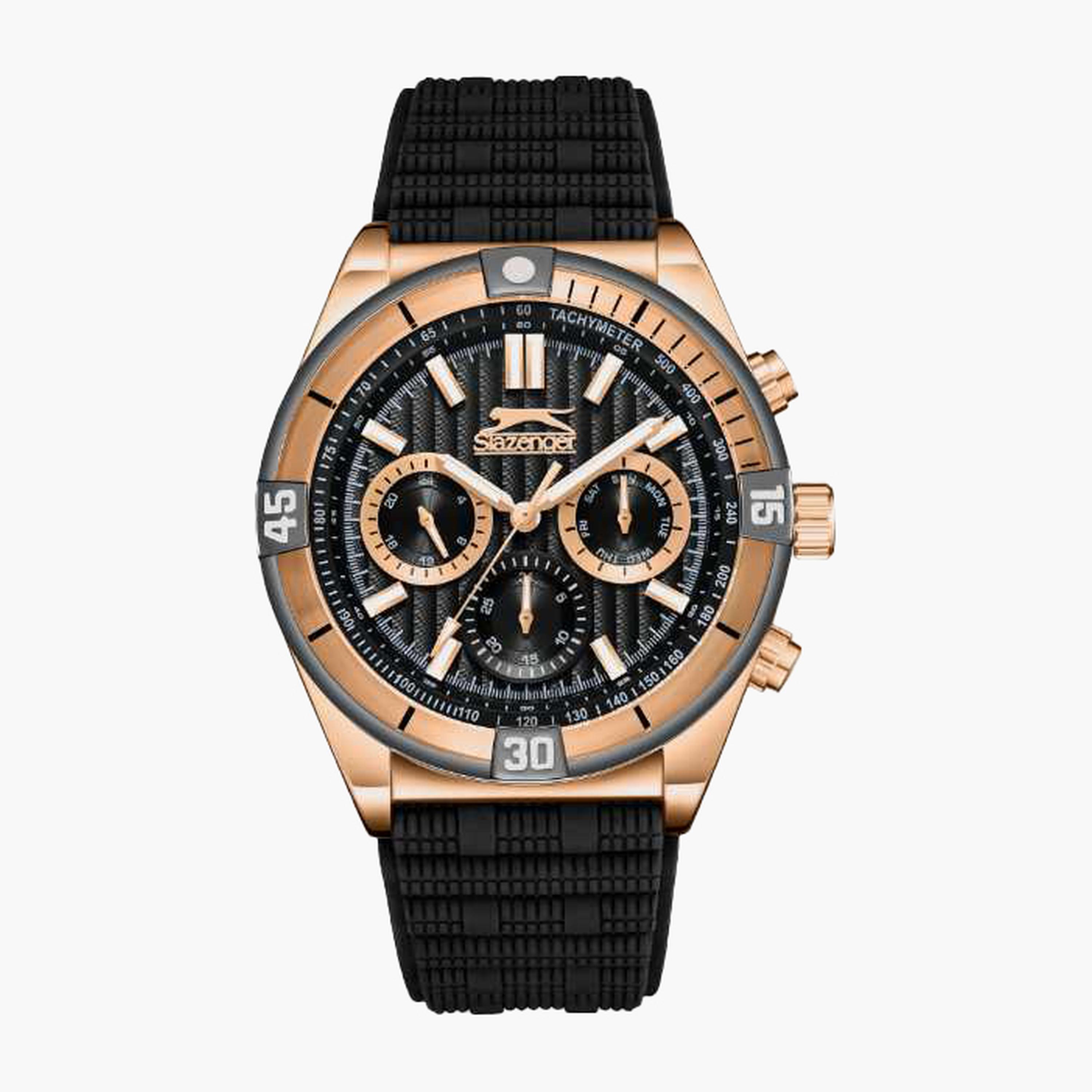 Slazenger Men's 44MM Black Chronograph Silicone Strap Watch | SL.9.2389.2.01-men-watchesandjewellery-watches-image-1