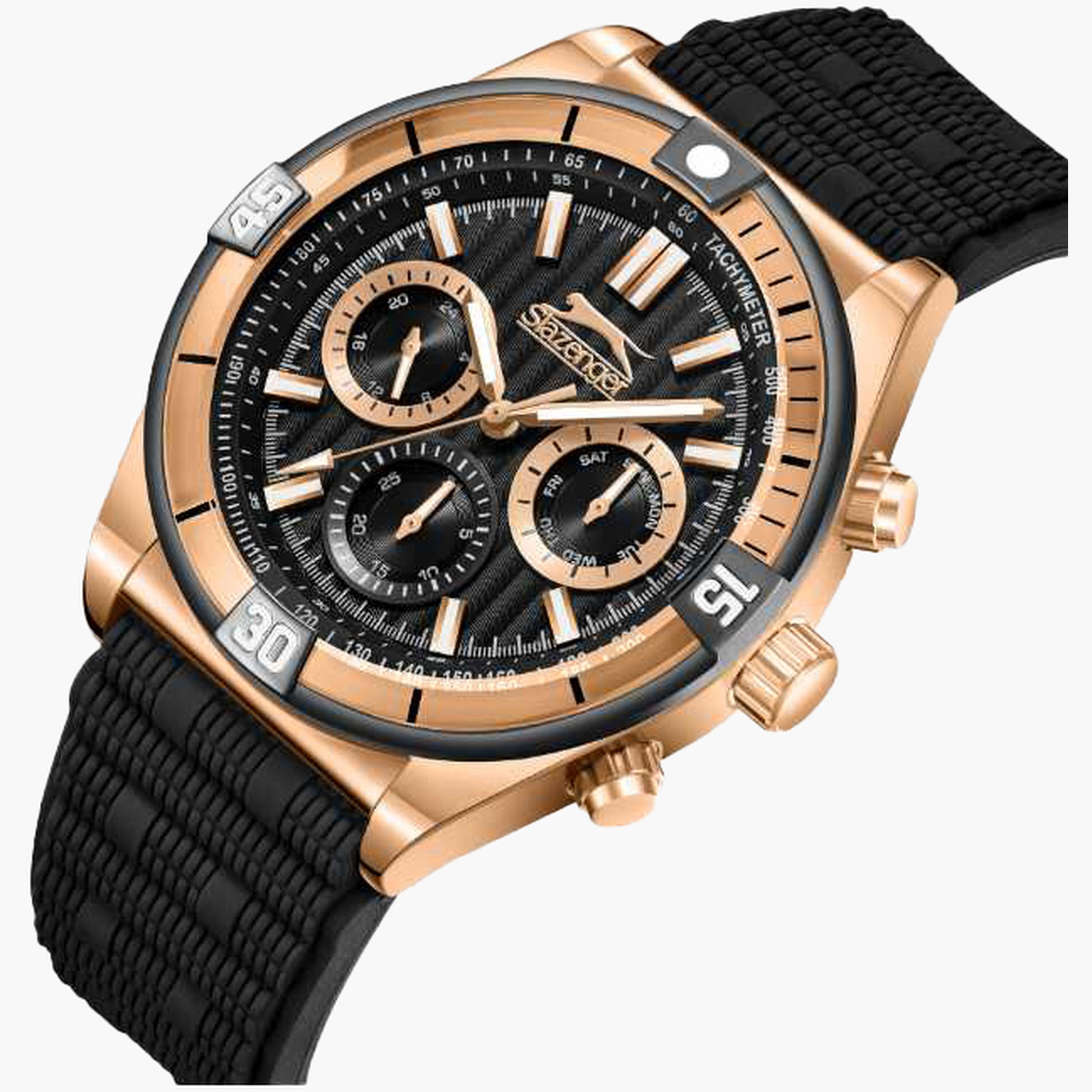 Slazenger Men's 44MM Black Chronograph Silicone Strap Watch | SL.9.2389.2.01-men-watchesandjewellery-watches-image-2