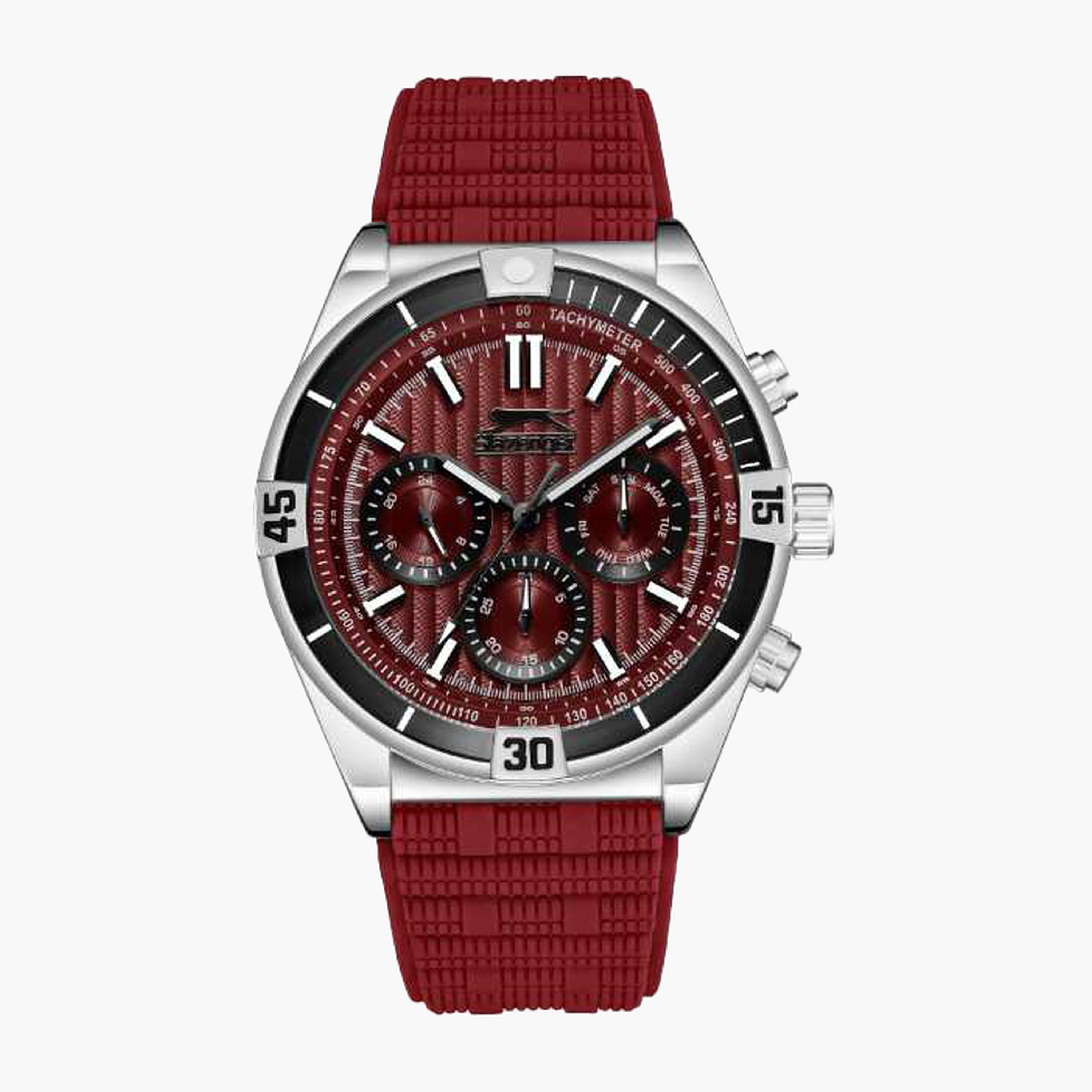 Slazenger Men's 44MM Red Chronograph Silicone Strap Watch | SL.9.2389.2.05-men-watchesandjewellery-watches-image-1