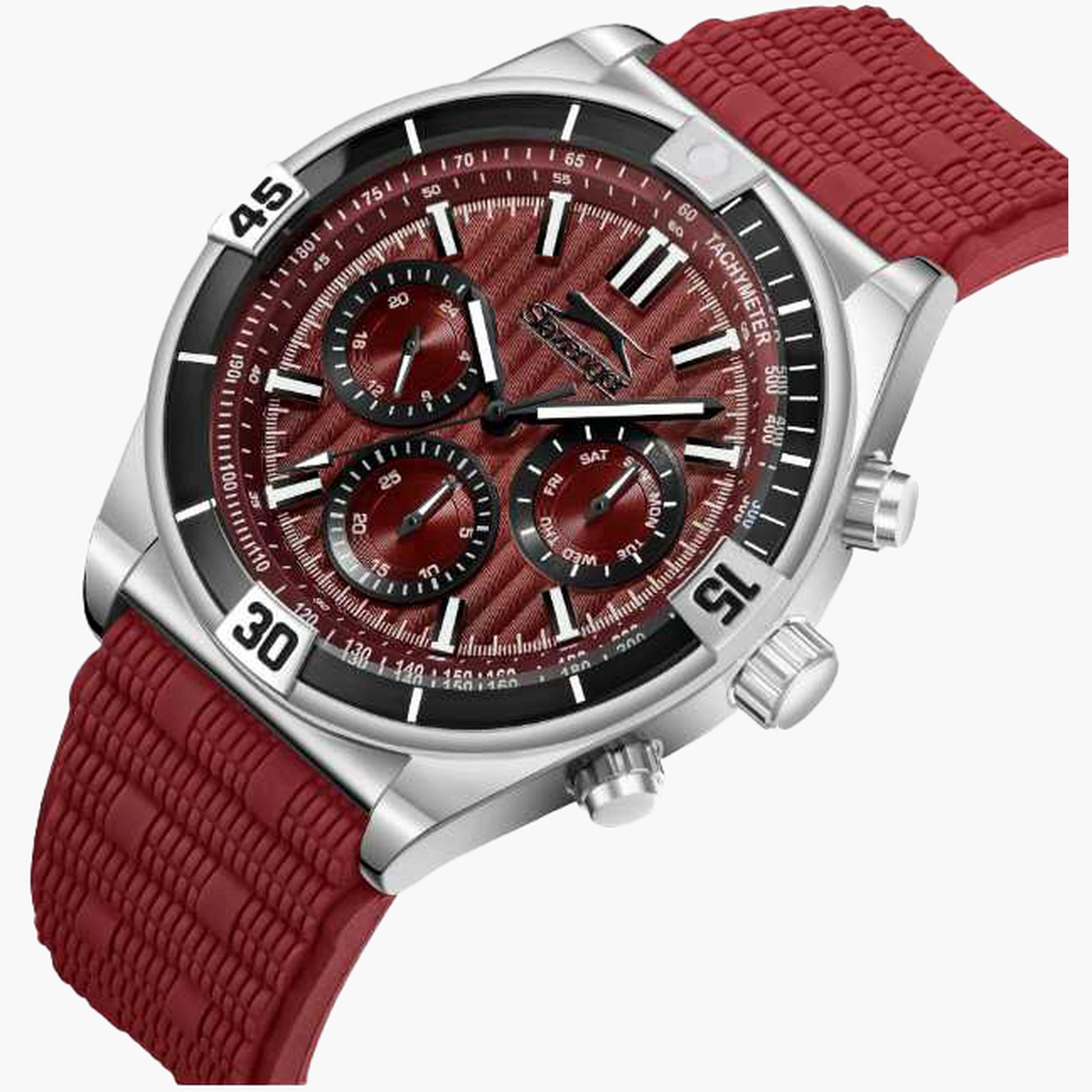 Slazenger Men's 44MM Red Chronograph Silicone Strap Watch | SL.9.2389.2.05-men-watchesandjewellery-watches-image-2