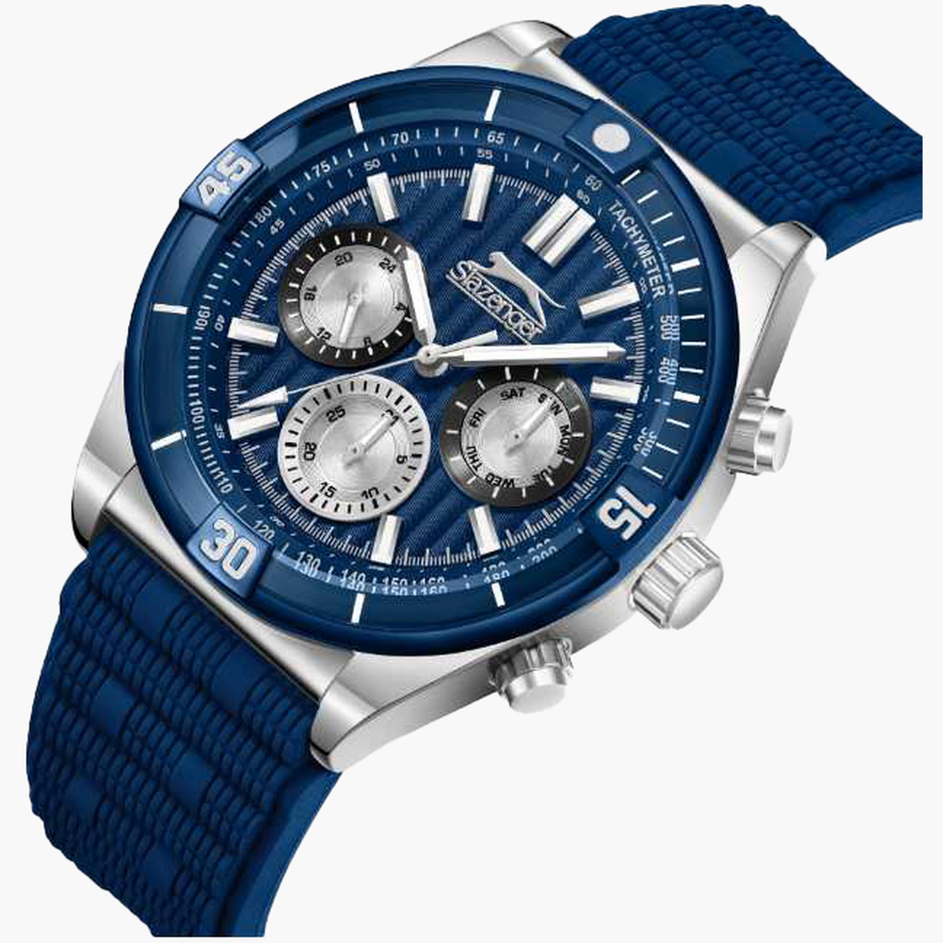 سلازنغر- ساعة رجالية 44 مم كرونوغراف سوار سيليكون لون أزرق-men-watchesandjewellery-watches-image-2