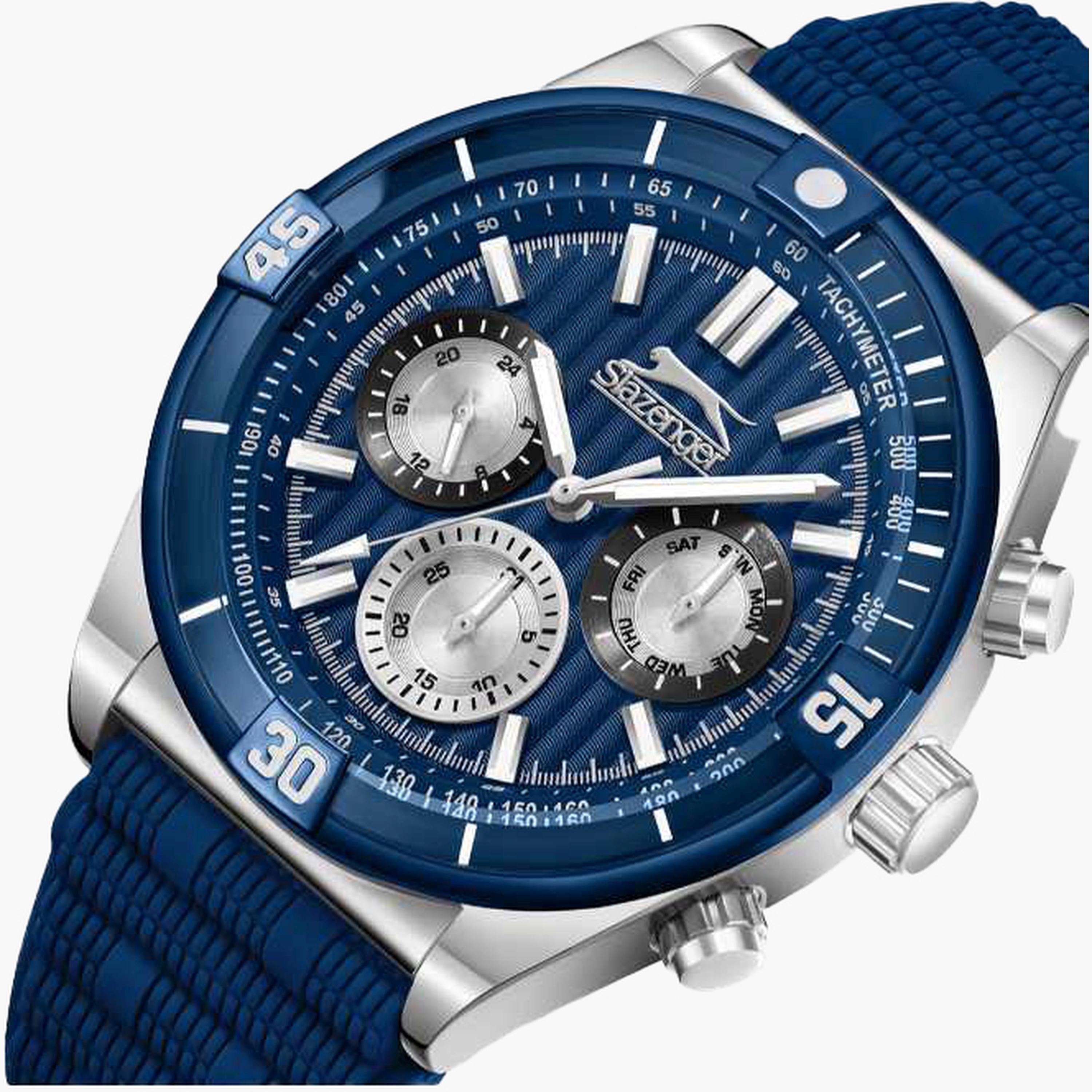 سلازنغر- ساعة رجالية 44 مم كرونوغراف سوار سيليكون لون أزرق-men-watchesandjewellery-watches-image-6