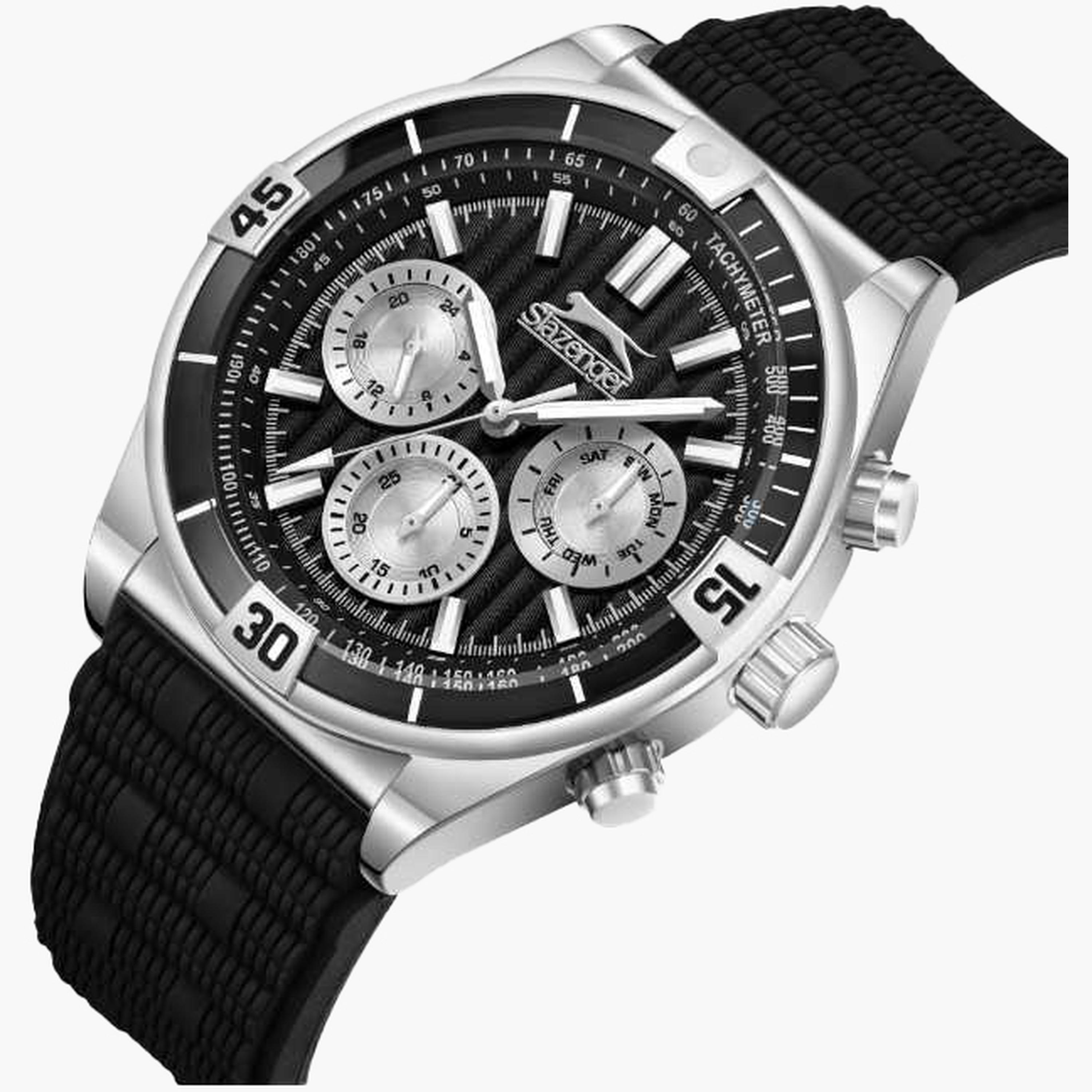 Slazenger Men's 44MM Black Chronograph Silicone Strap Watch | SL.9.2389.2.08-men-watchesandjewellery-watches-image-2