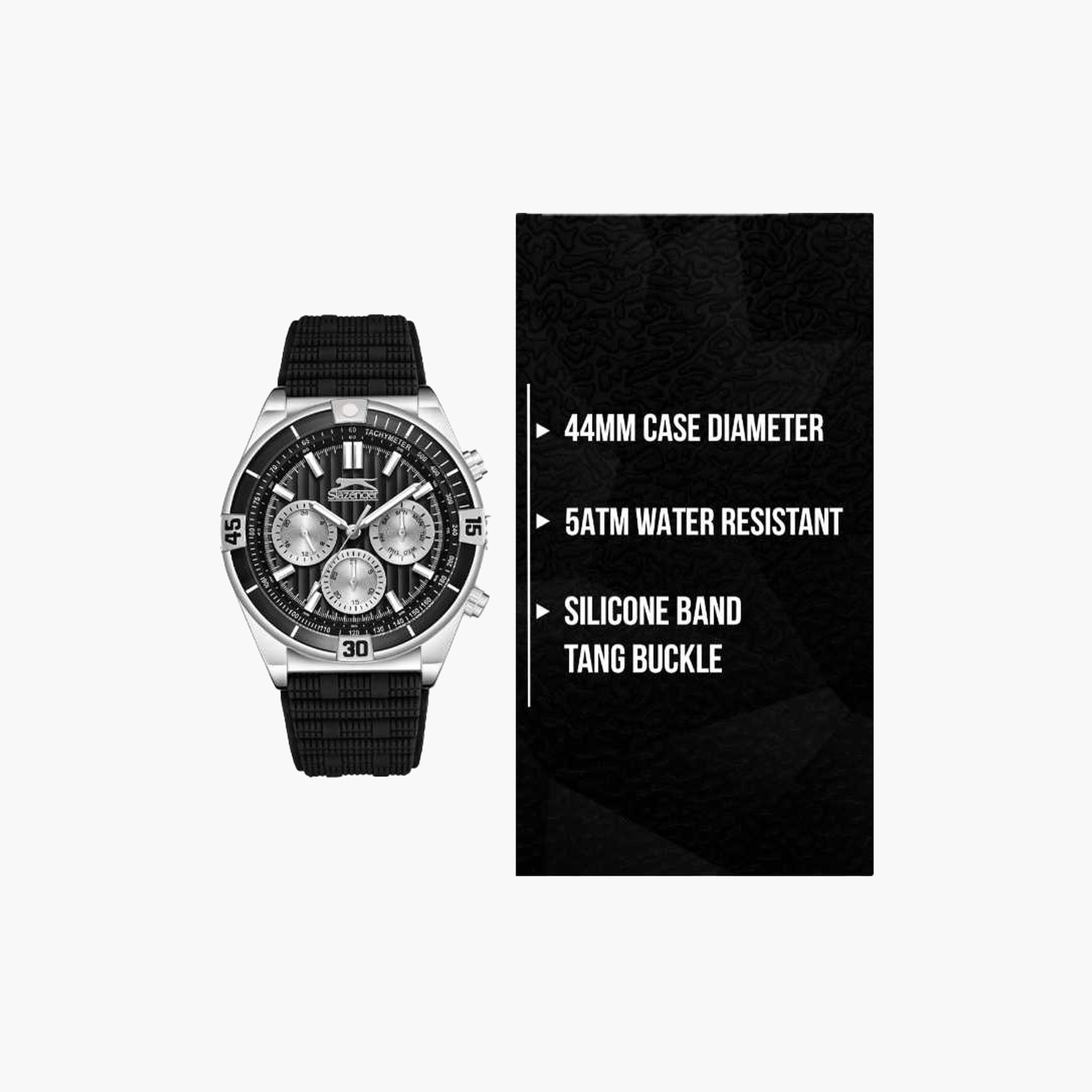 Slazenger Men's 44MM Black Chronograph Silicone Strap Watch | SL.9.2389.2.08-men-watchesandjewellery-watches-image-9