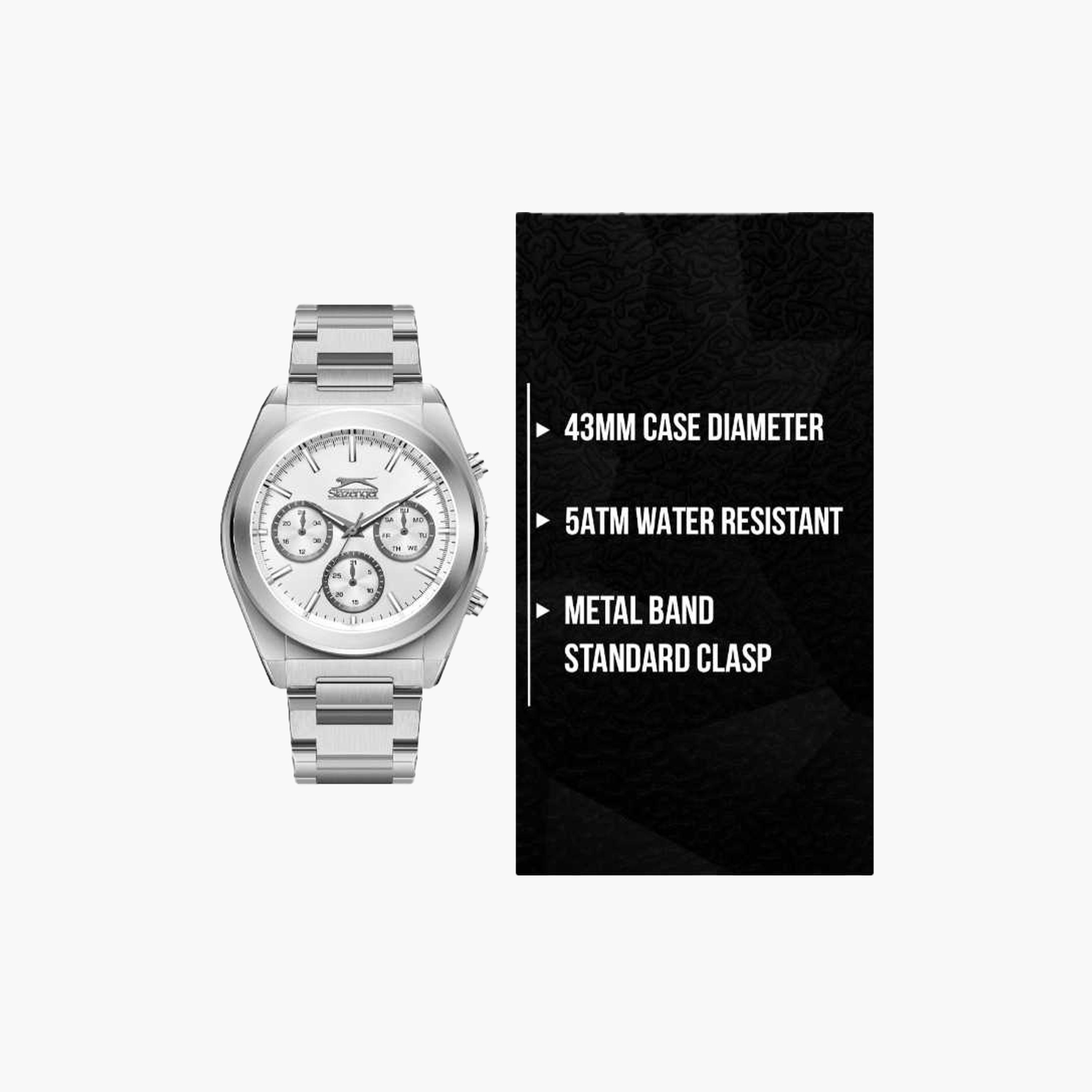 Slazenger Men's 43MM Silver Chronograph Metal Strap Watch | SL.9.2394.2.01-men-watchesandjewellery-watches-image-9