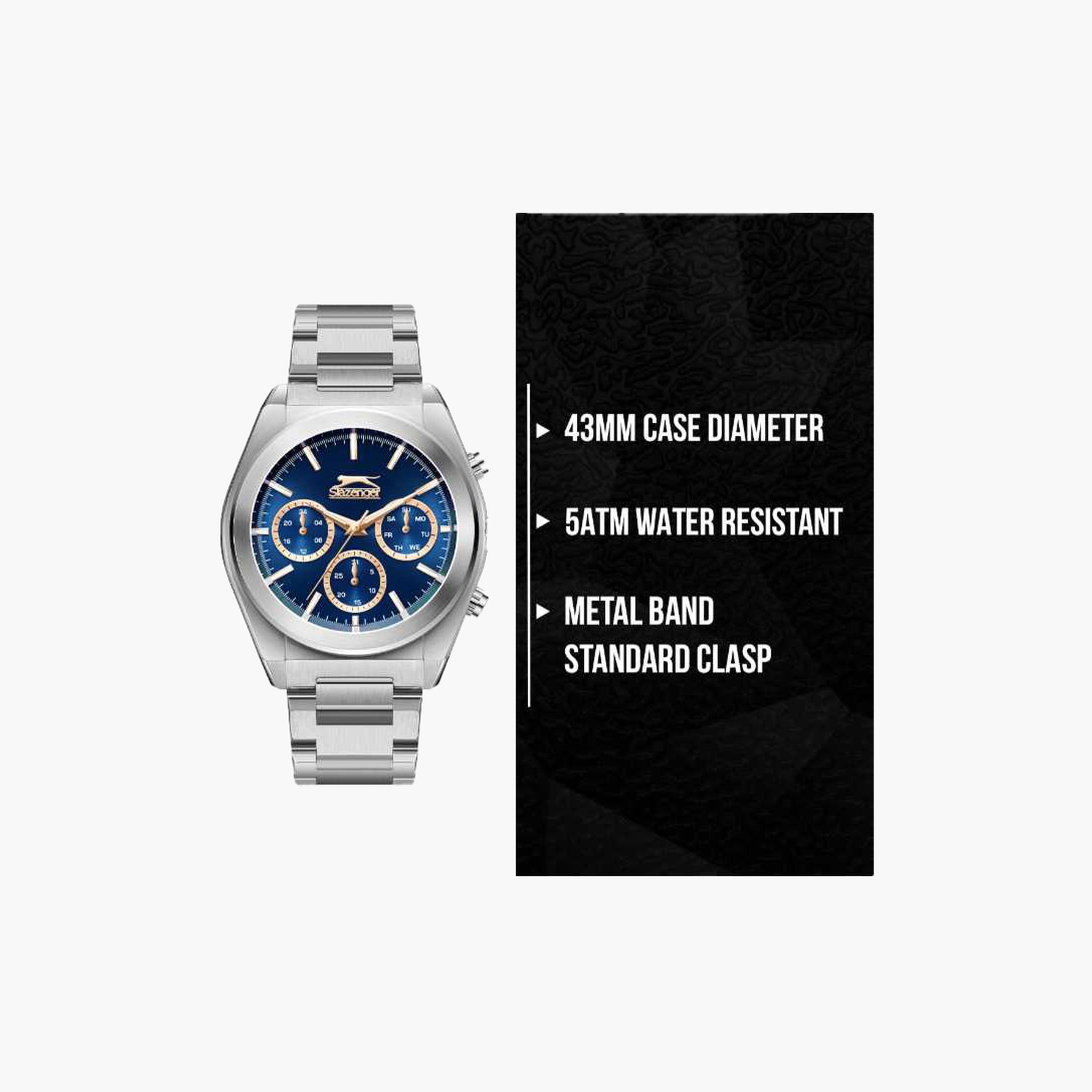 Slazenger Men's 43MM Silver Chronograph Metal Strap Watch | SL.9.2394.2.05-men-watchesandjewellery-watches-image-9