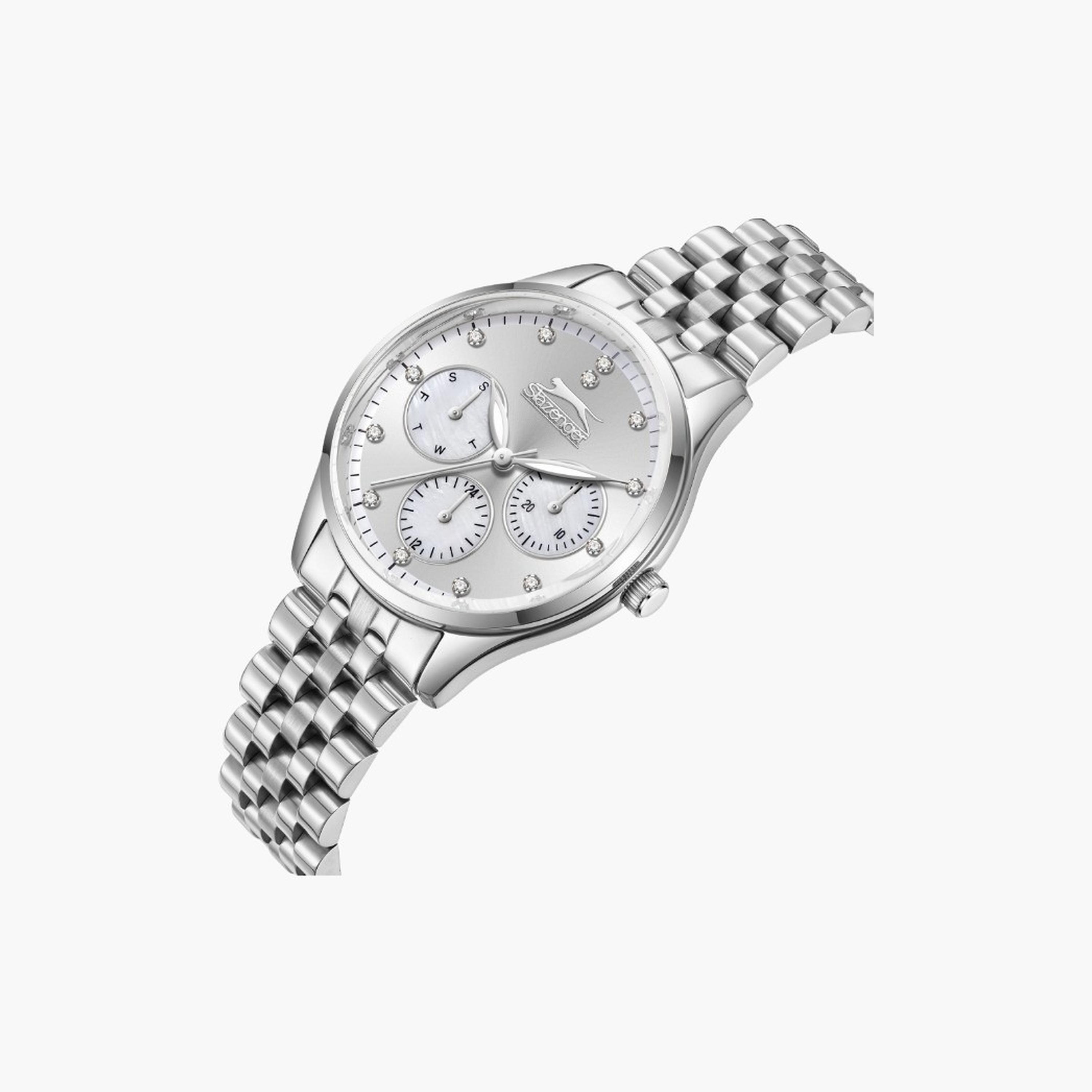 سلازنغر- ساعة نسائية 34 مم كرونوغراف سوار معدني لون فضي-women-watchesandjewellery-watches-image-4