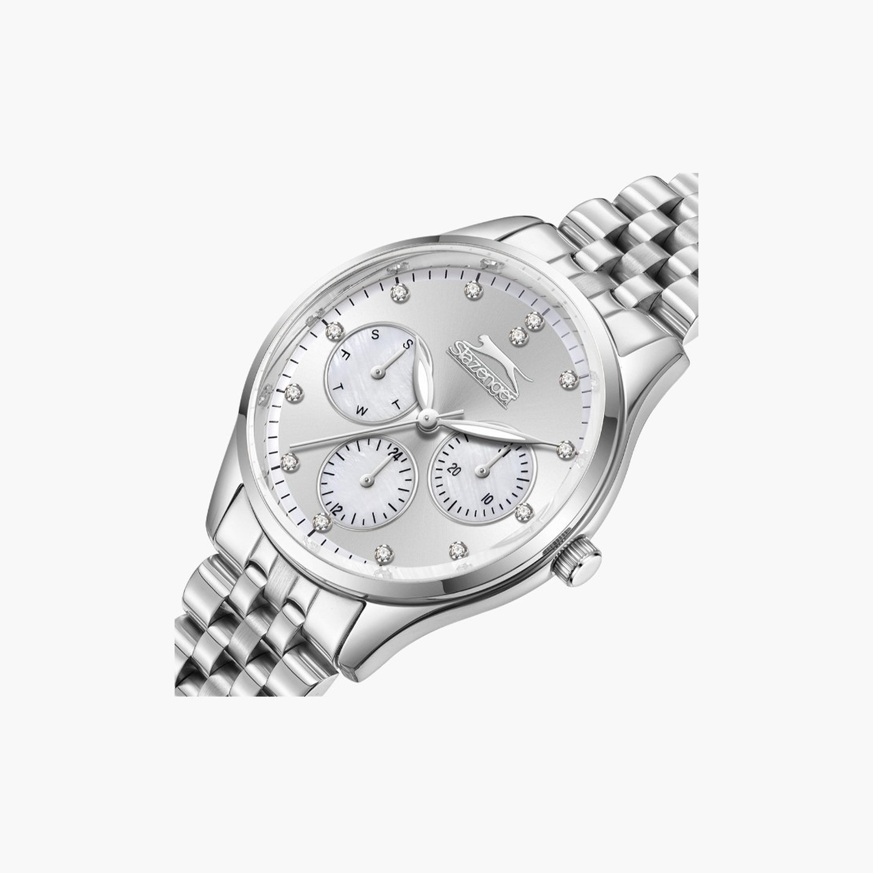 سلازنغر- ساعة نسائية 34 مم كرونوغراف سوار معدني لون فضي-women-watchesandjewellery-watches-image-6