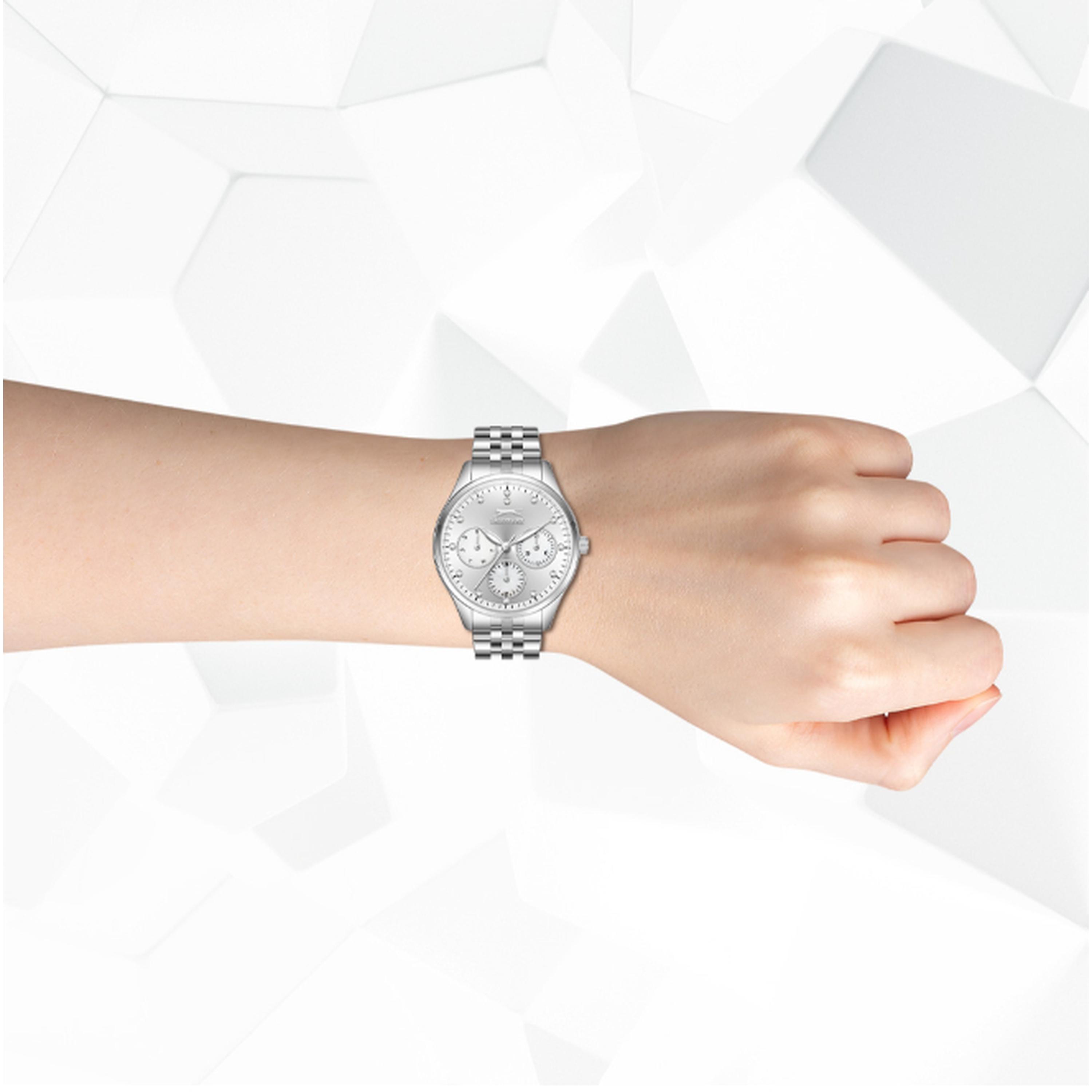 سلازنغر- ساعة نسائية 34 مم كرونوغراف سوار معدني لون فضي-women-watchesandjewellery-watches-image-8