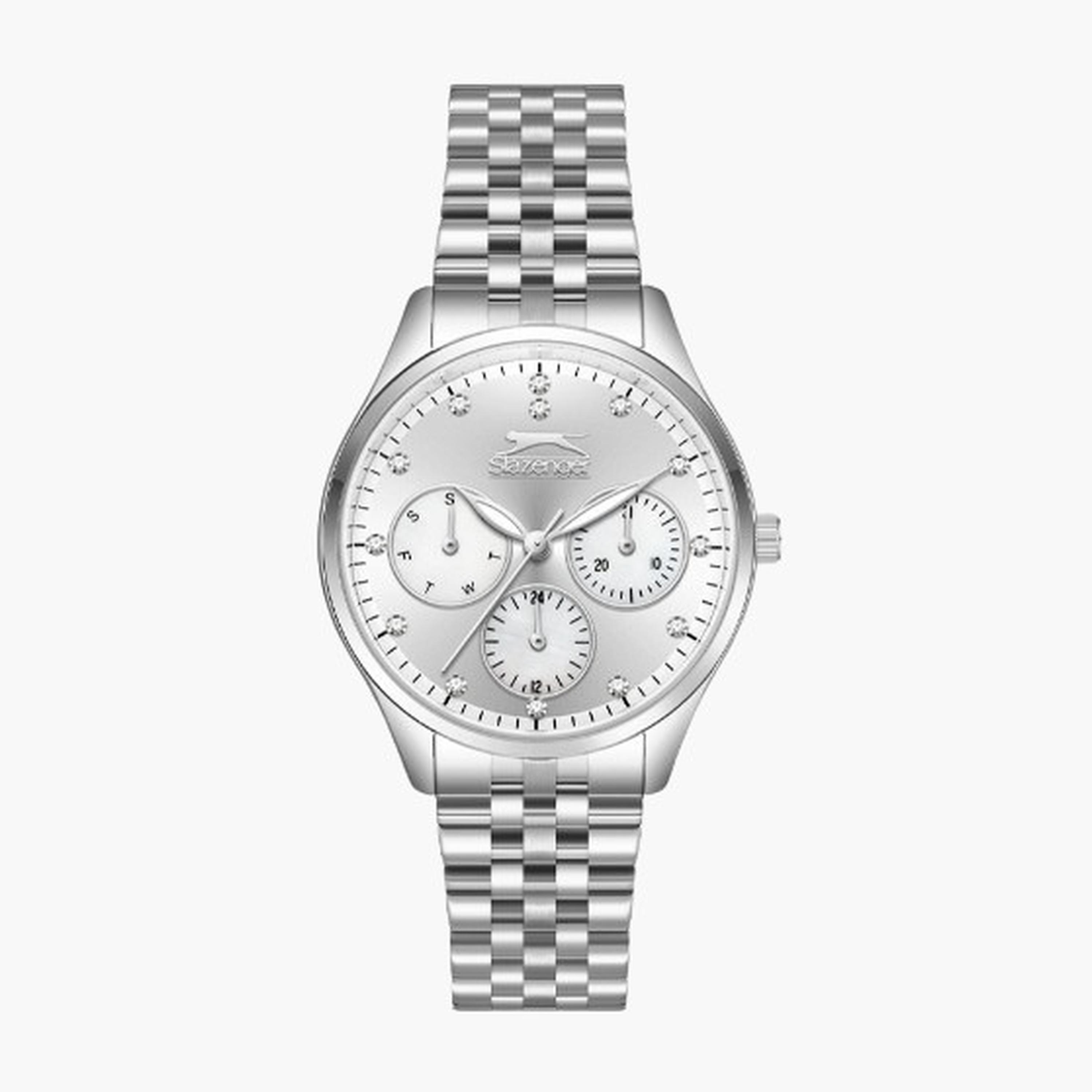 سلازنغر- ساعة نسائية 34 مم كرونوغراف سوار معدني لون فضي-women-watchesandjewellery-watches-image-9