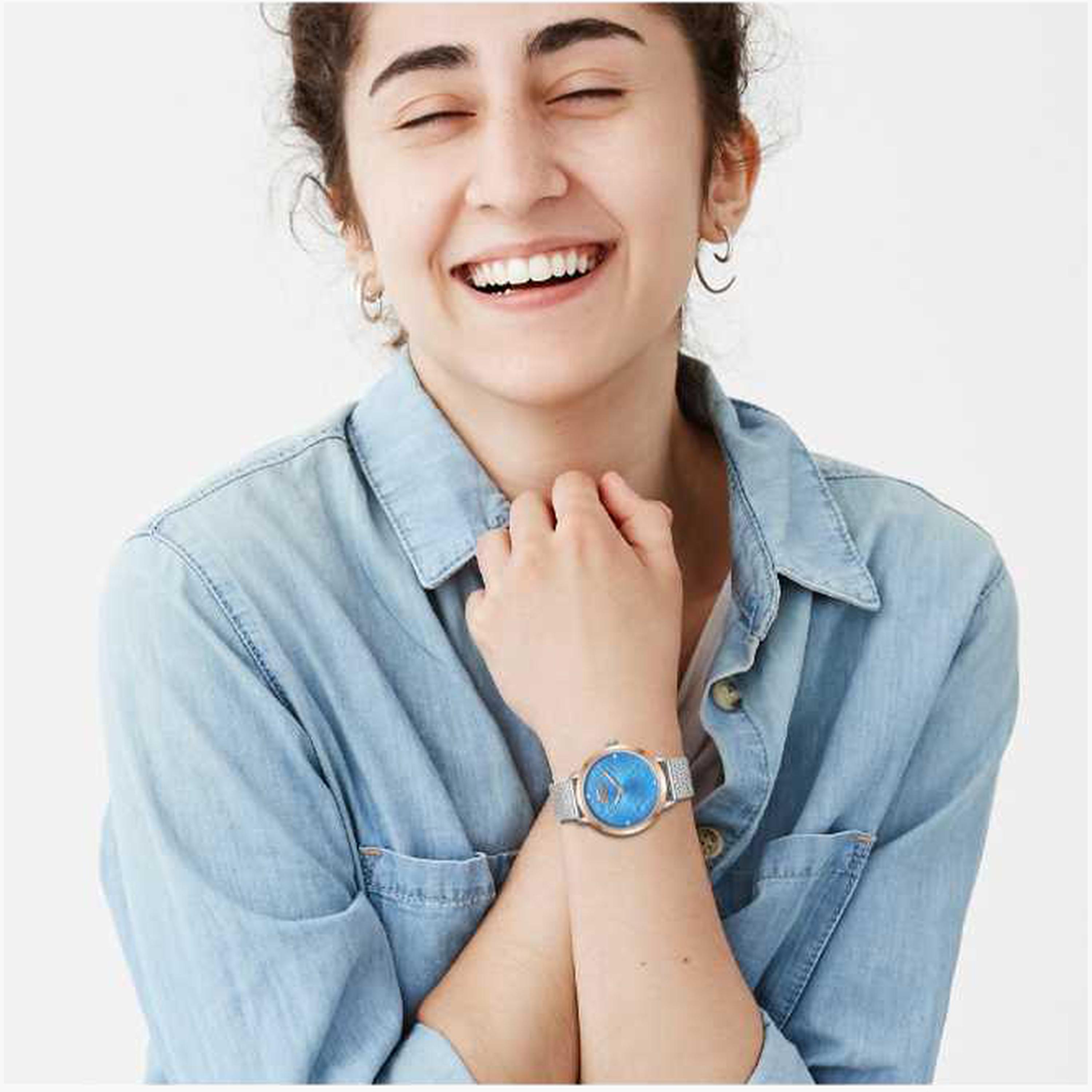 سلازنغر- ساعة نسائية 32 مم تناظرية سوار شبكي لون أزرق-women-watchesandjewellery-watches-image-7