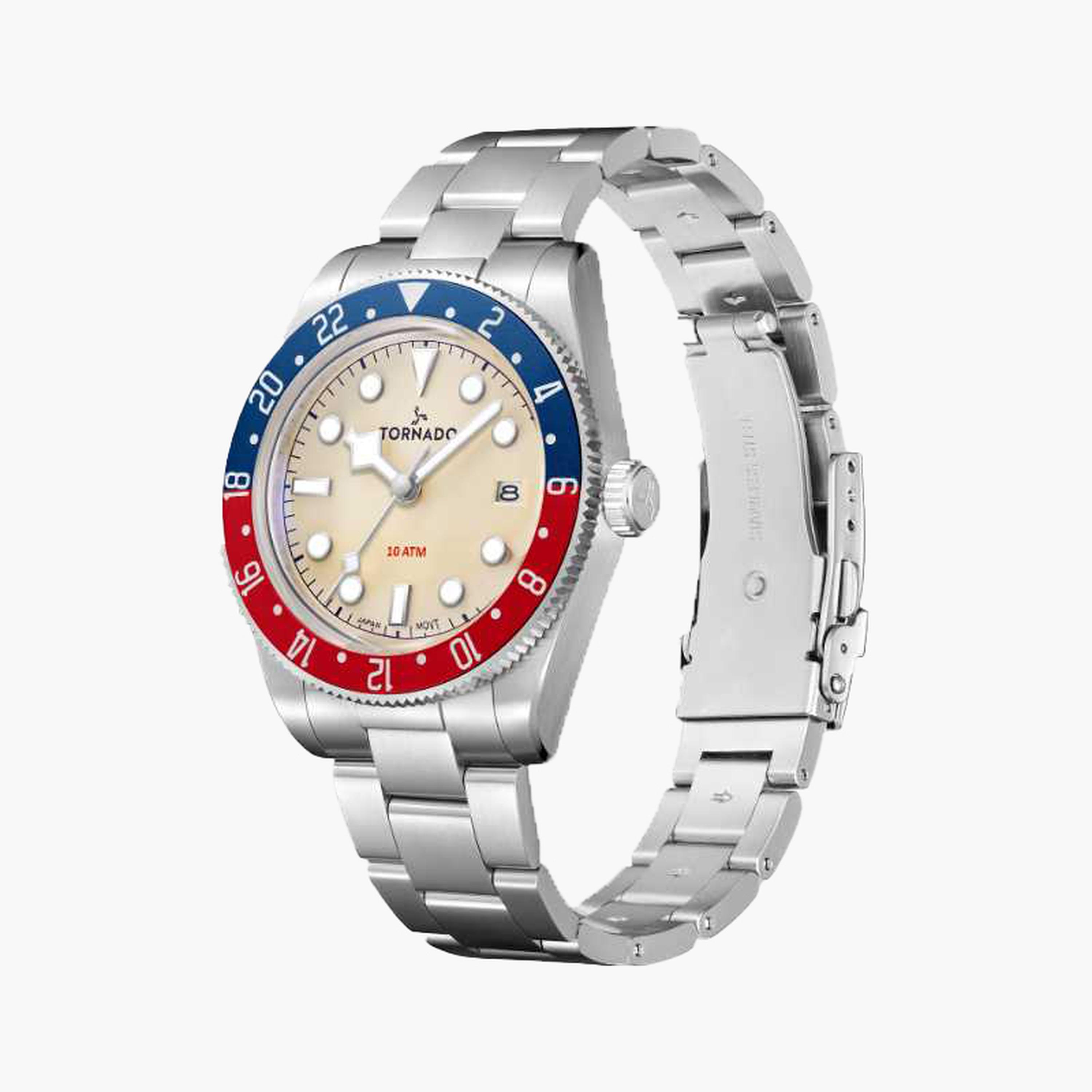 Tornado Men's 40MM Silver Analog Stainless Steel Strap Watch | T24006-B-men-watchesandjewellery-watches-image-2