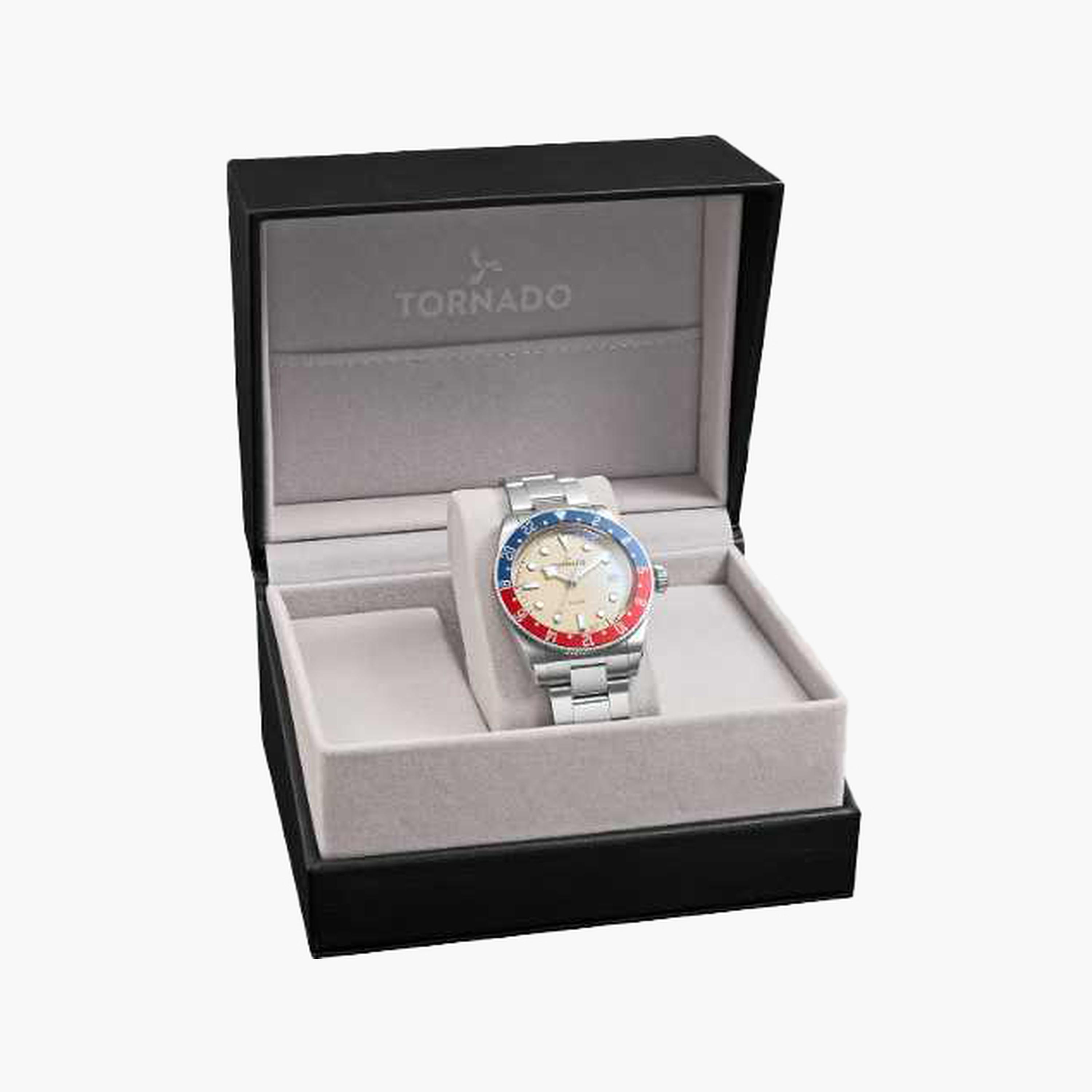Tornado Men's 40MM Silver Analog Stainless Steel Strap Watch | T24006-B-men-watchesandjewellery-watches-image-4