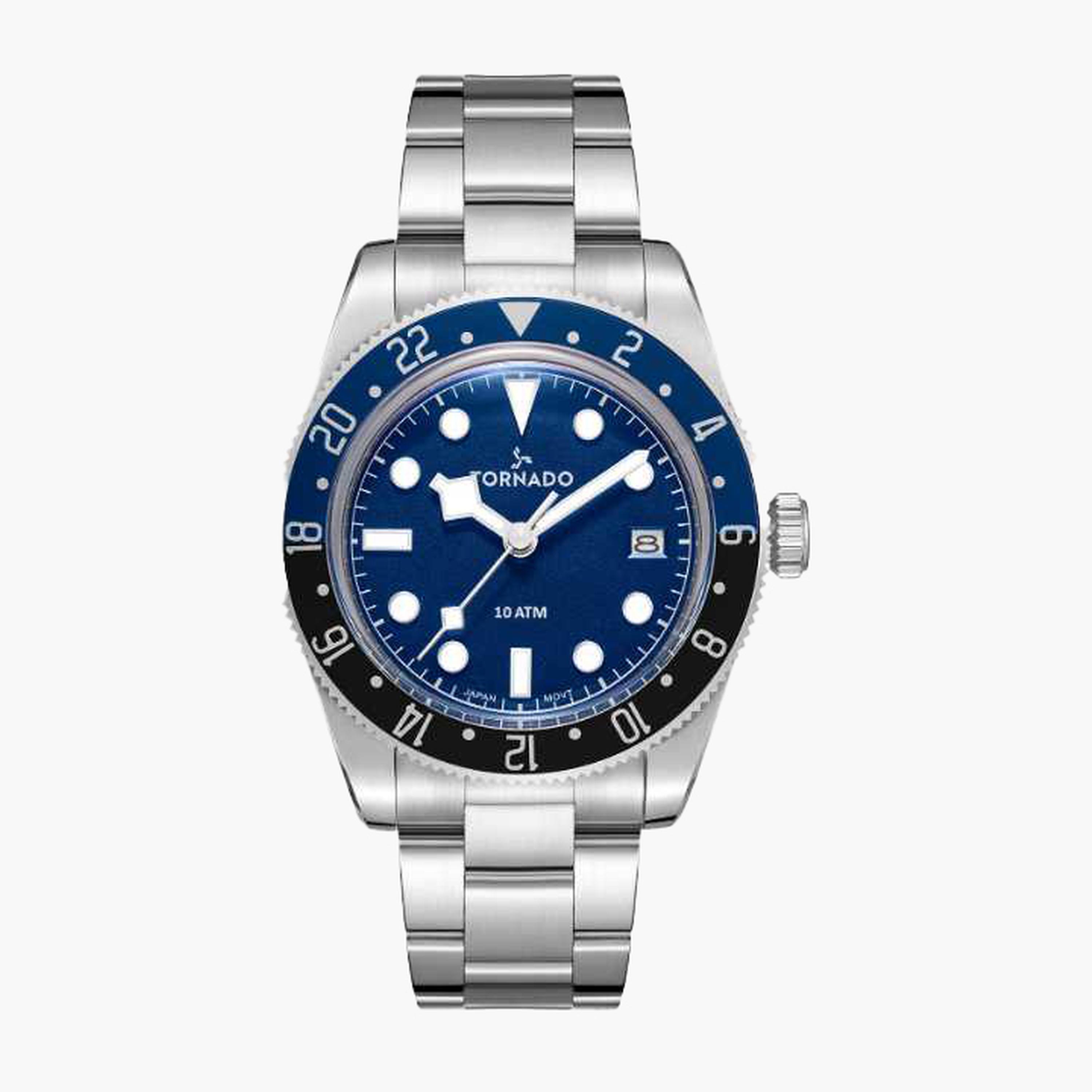 تورنادو- ساعة رجالية 40 مم تناظرية سوار ستانلس ستيل لون أزرق-men-watchesandjewellery-watches-image-1